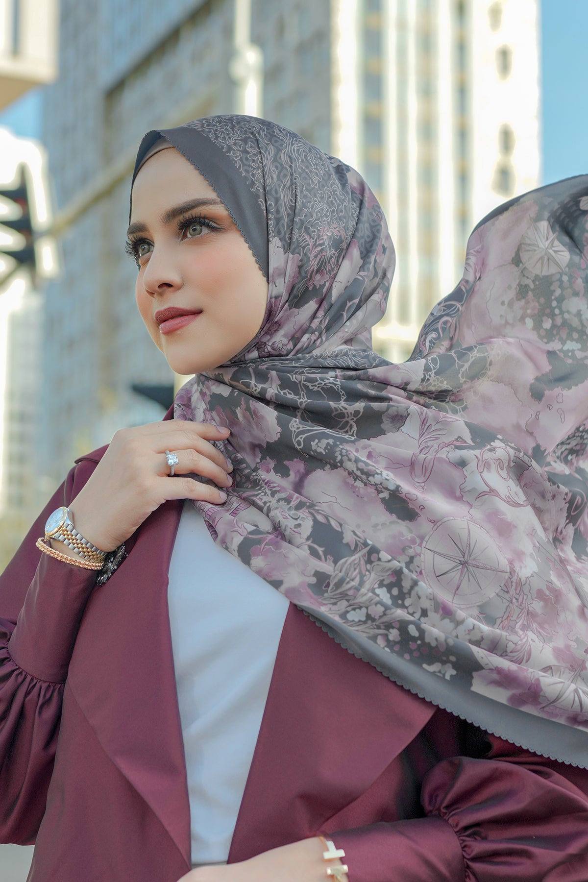 The Journey Satin Shawl - Singapore