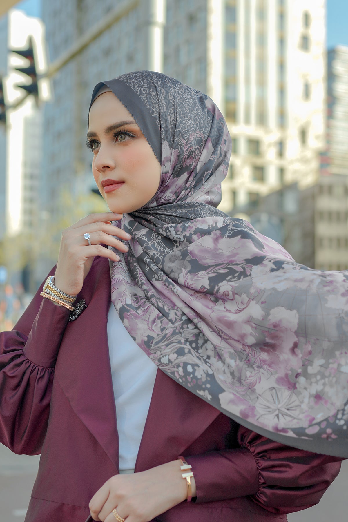 The Journey Satin Shawl - Singapore