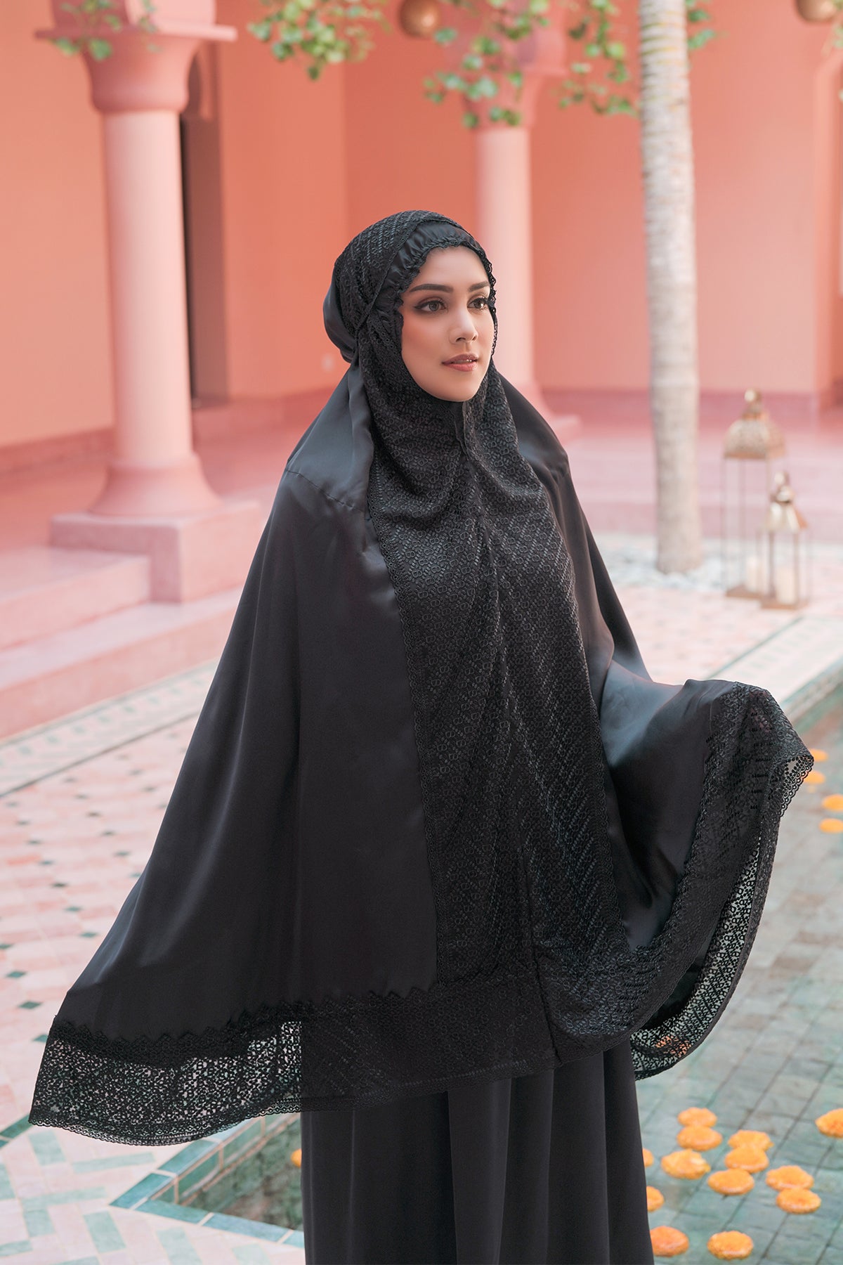 Signature Lace Prayer Robe - Black