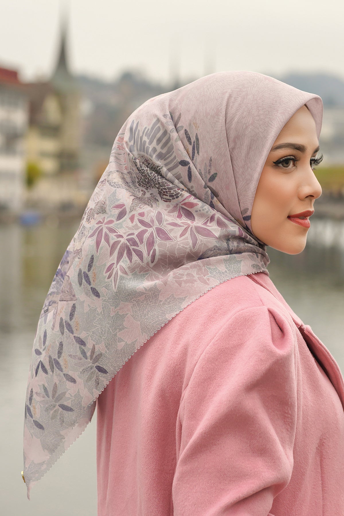 Thun Voile Kare - Şakayık