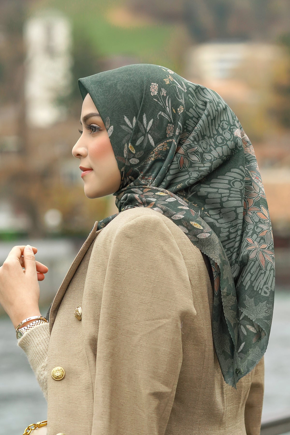 Thun Voile Kare - Ağaç