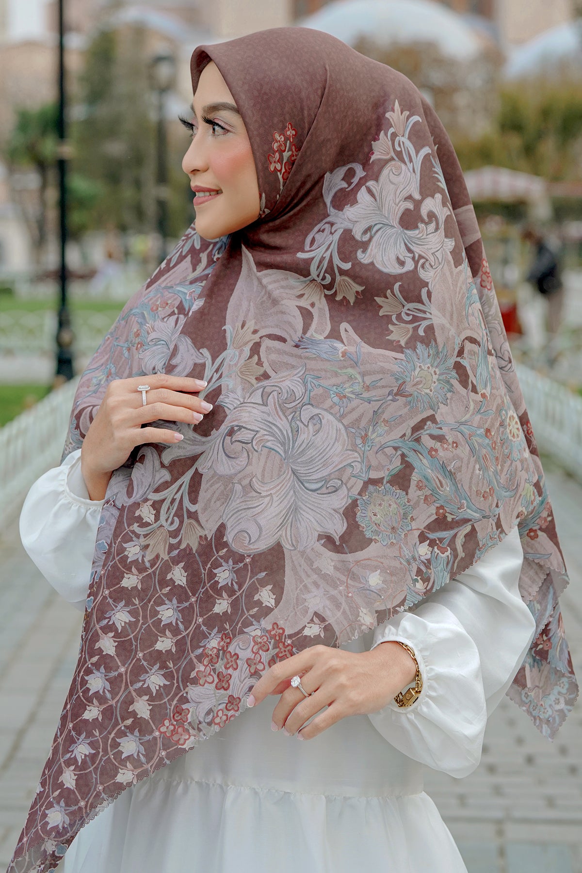 Topkapı Voal Kare XL - Ceviz