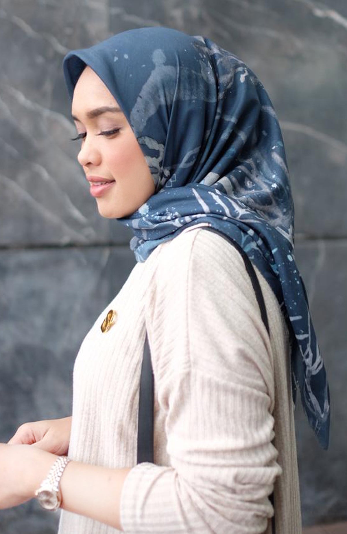 Twilight Voal Square - Navy