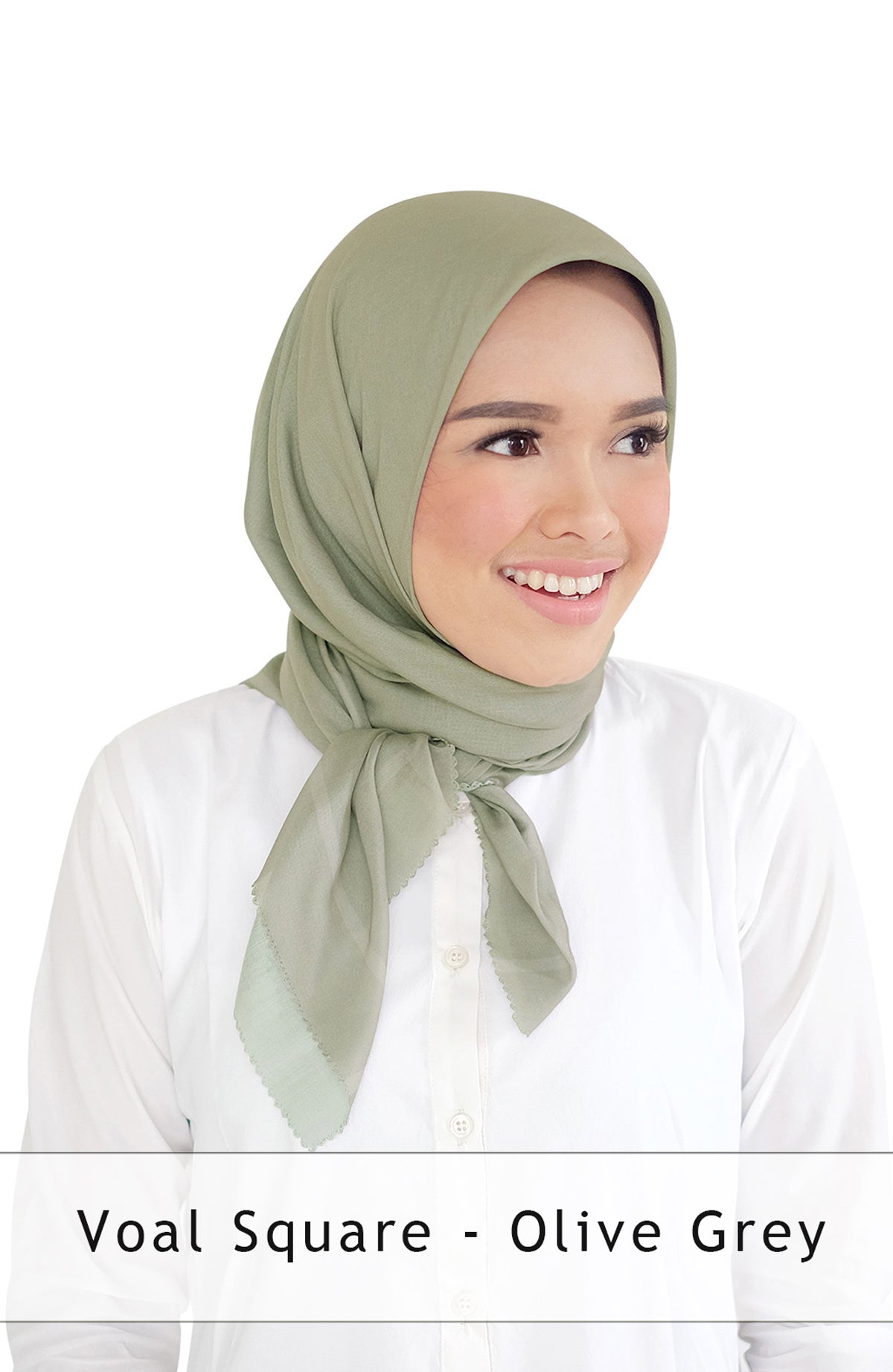 Voal Square in Olive Grey