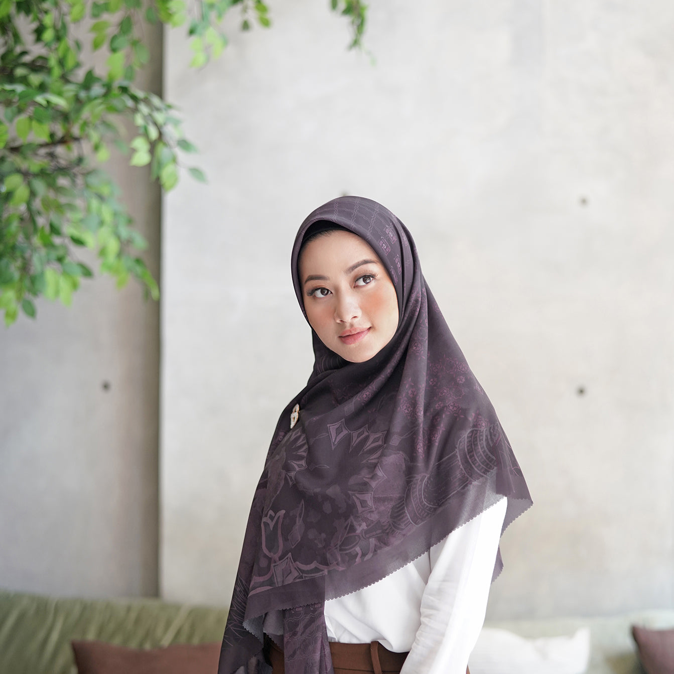 Medina Voal Kare XL - Bordo