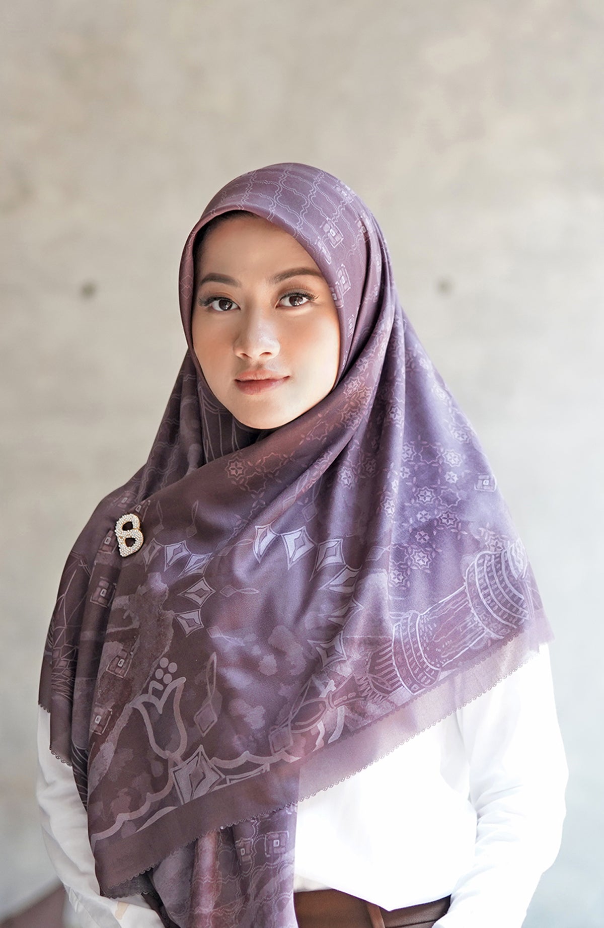 Medina Voal Kare XL - Leylak