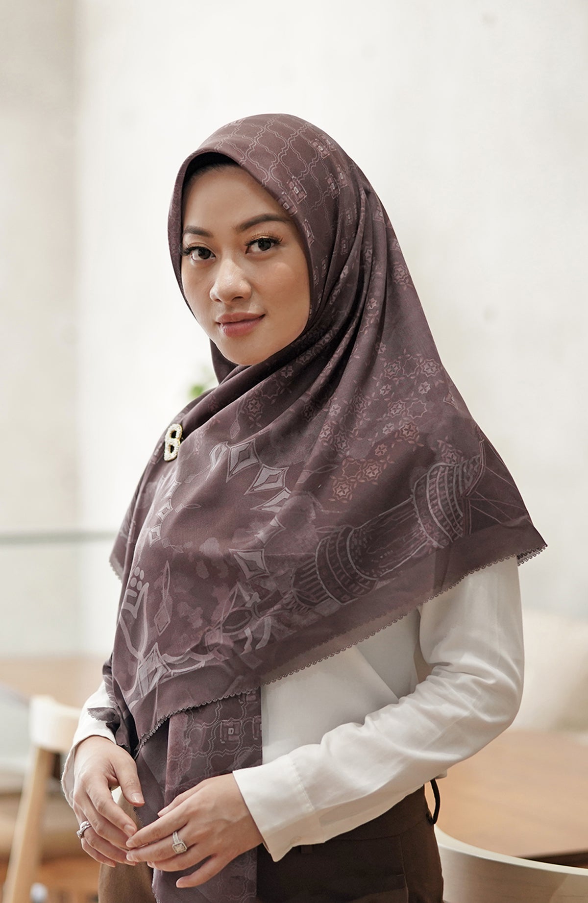 Medina Voal Kare XL - Leylak