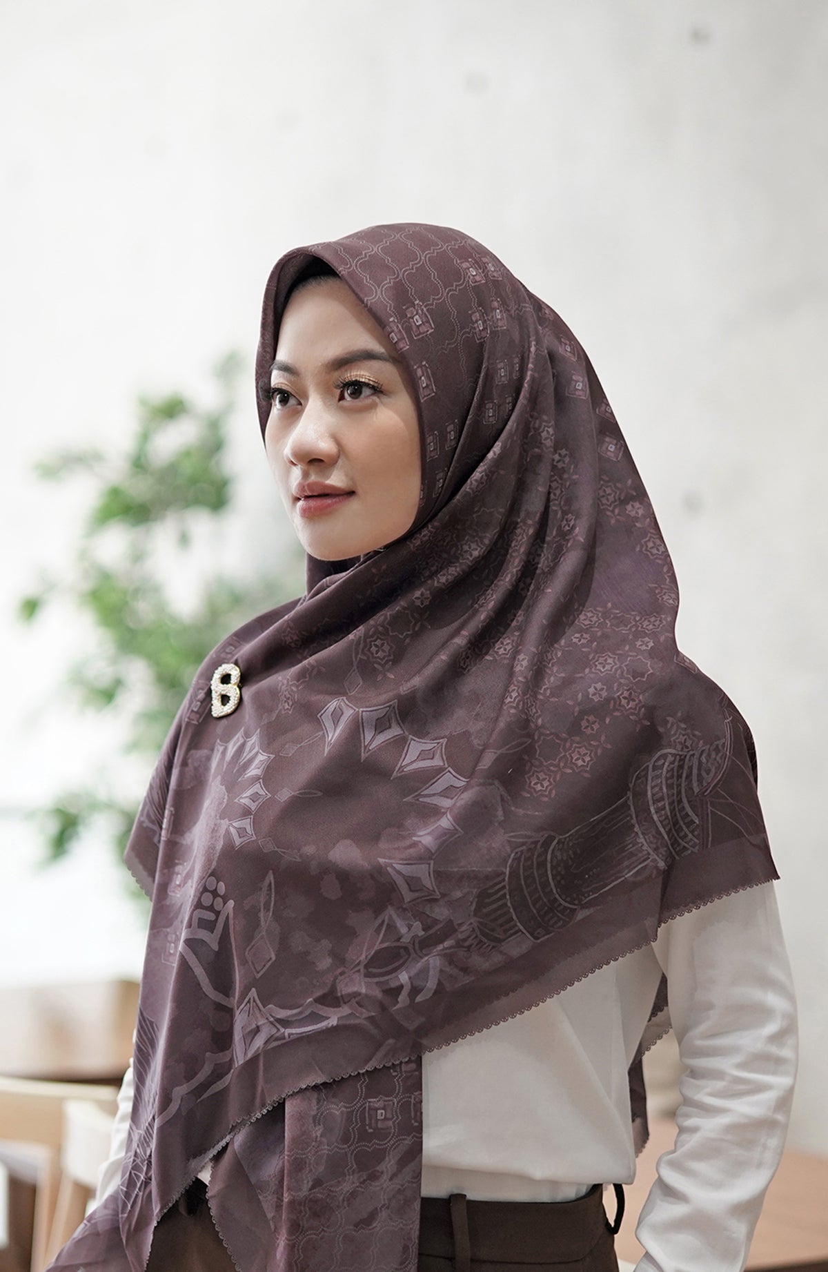 Medina Voal Kare XL - Leylak