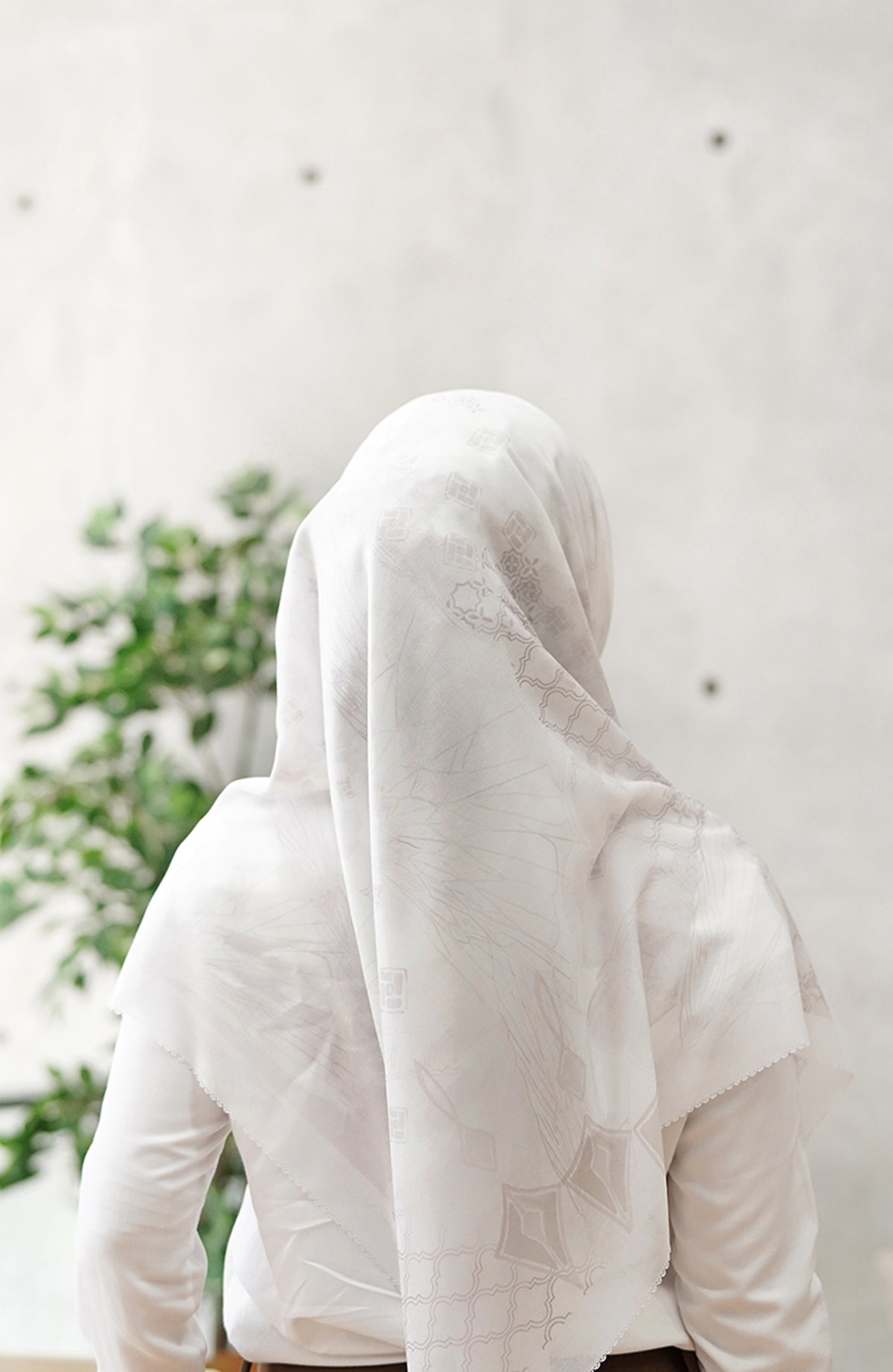 Medina Voal Kare XL - Beyaz