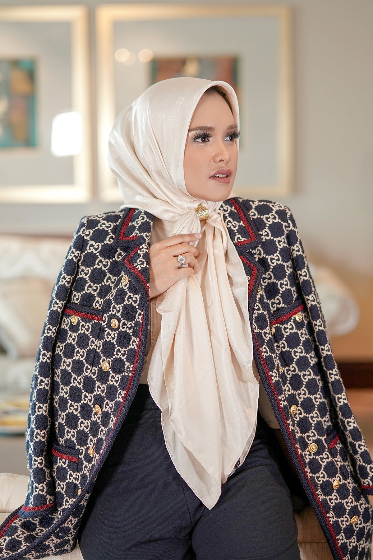 The Lavish Monogram Silk - Daisy