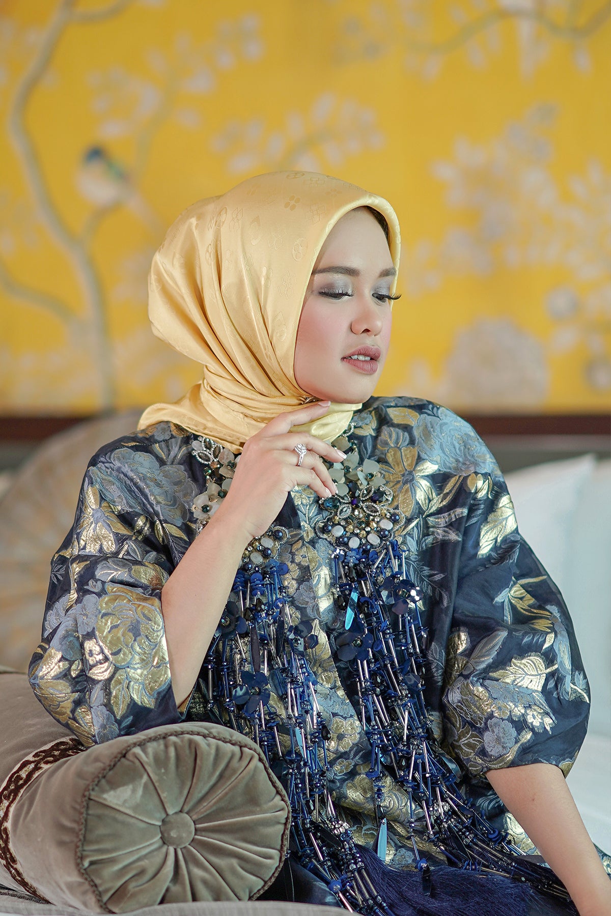 The Lavish Monogram Silk - Sunflower