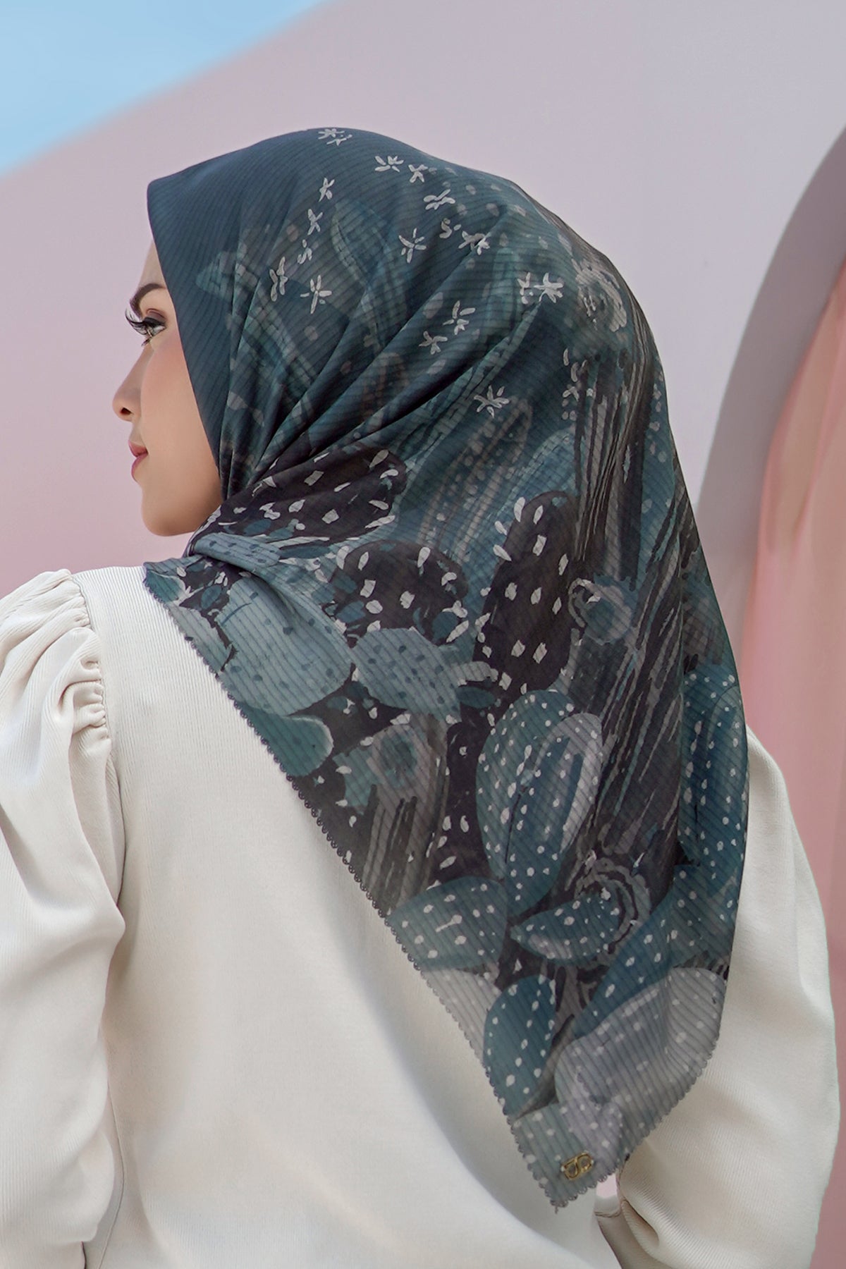 The Opuntia Voile Square - Ivy