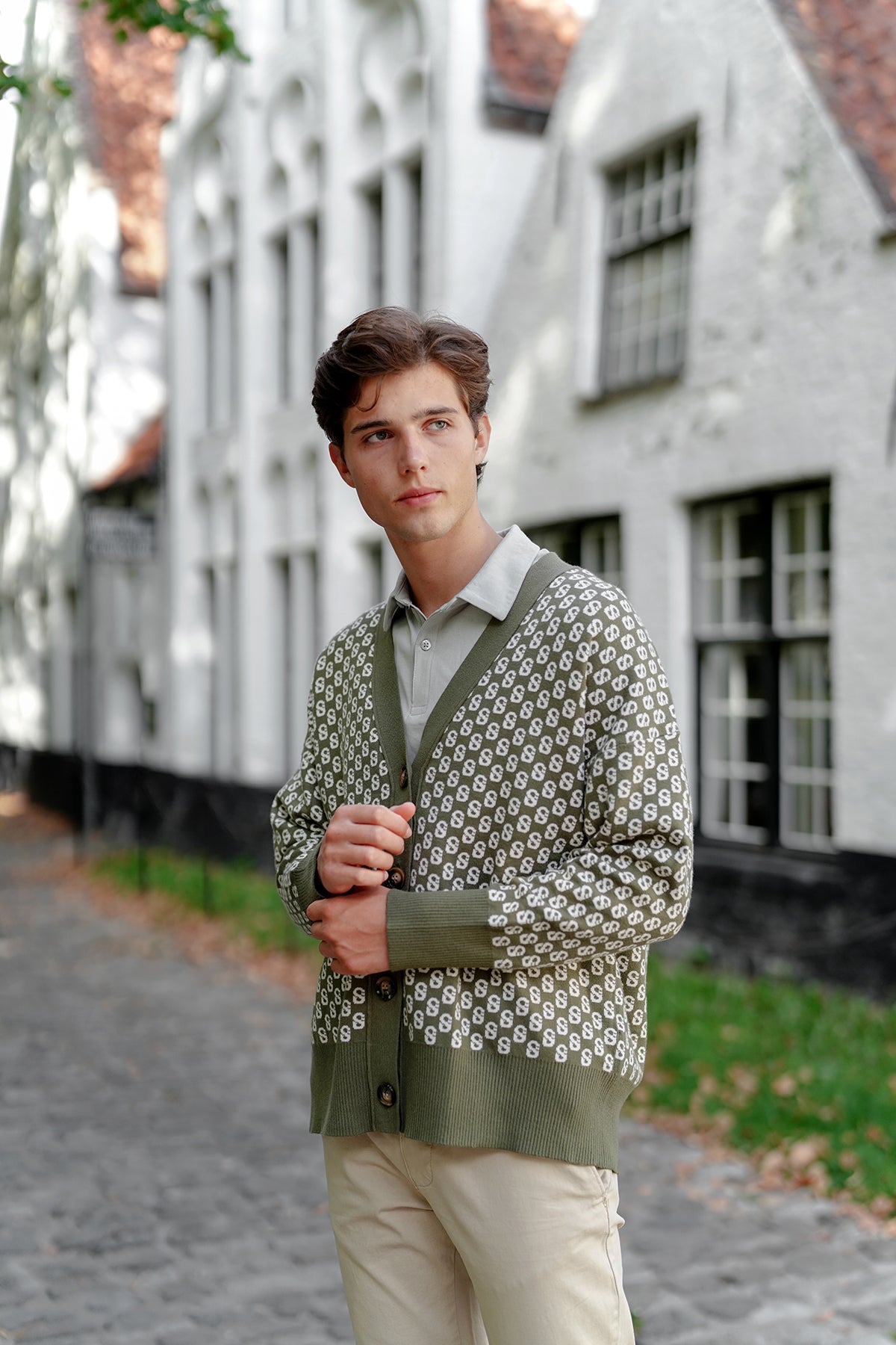 İmza Monogram Kardigan - Adaçayı Yeşili