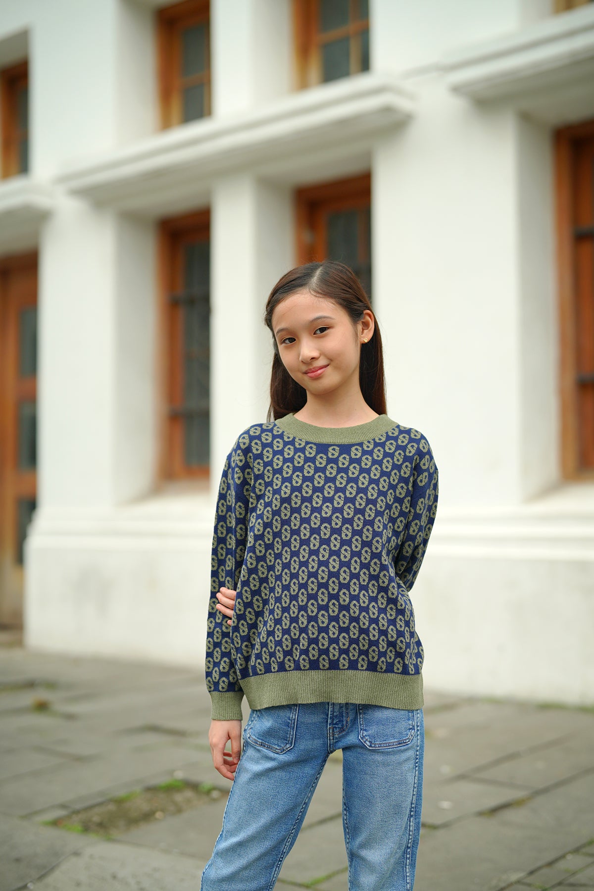 Everyday Kids Monogram Sweater - Cascade