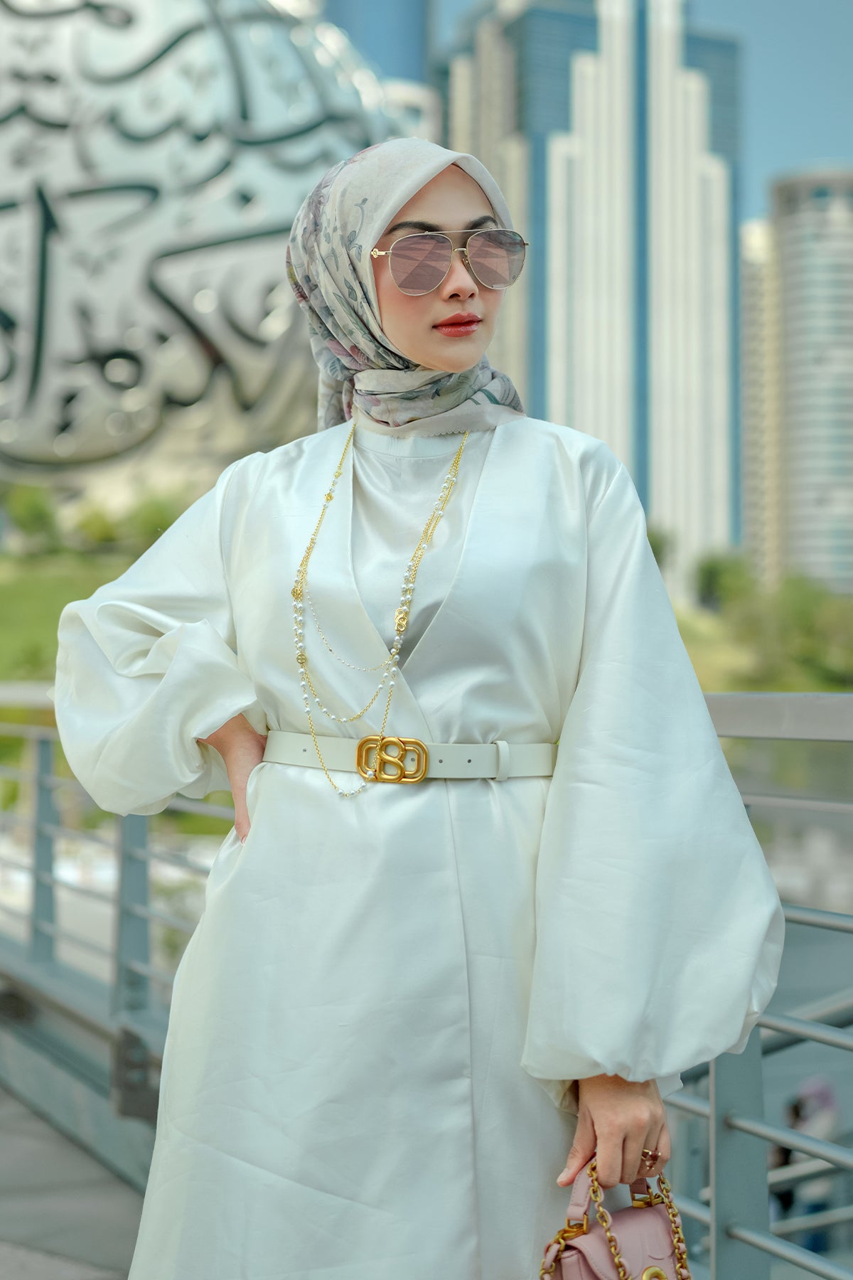 Dubai Voile Square - Vanilla