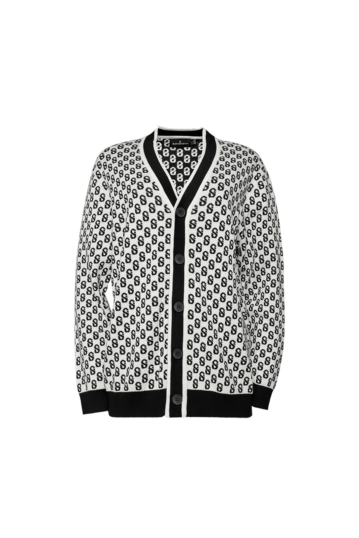 Günlük Monogram Kardigan - Cannoli Krem