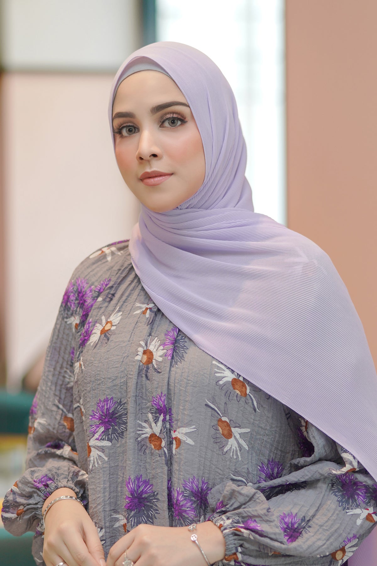 Everyday Pleated Shawl - Lilac