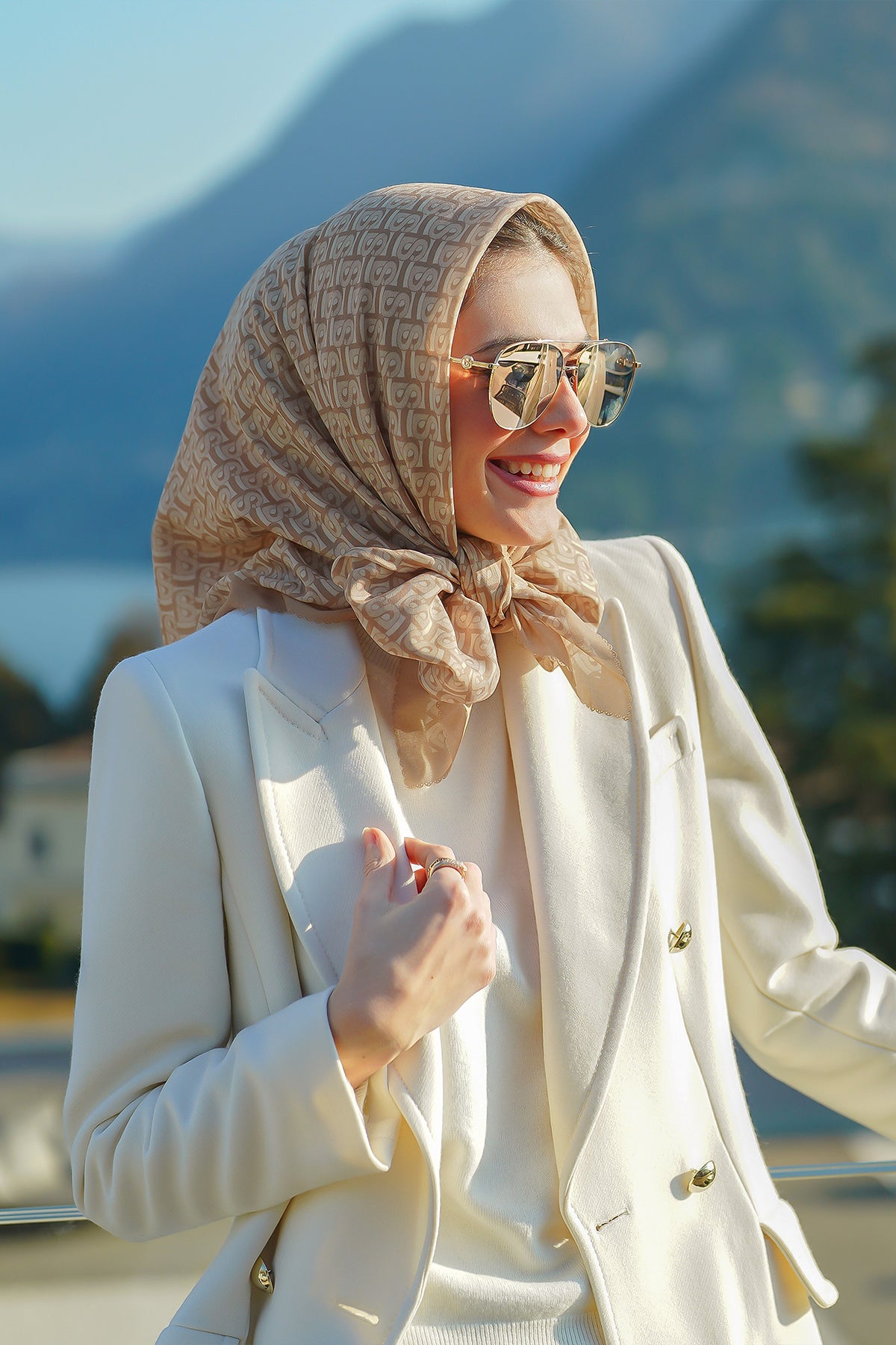 Bimu Voile Square - Indian Tan