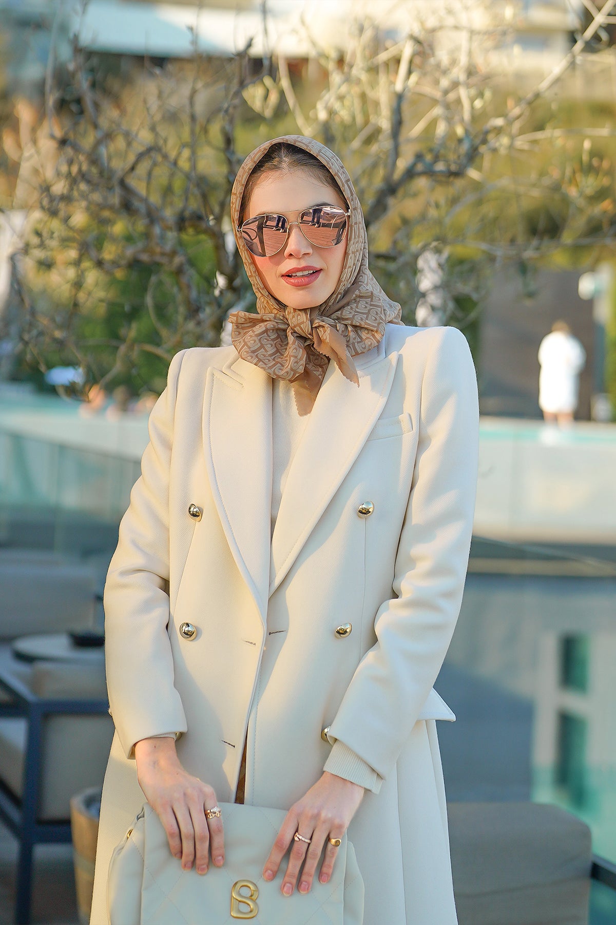 Bimu Voile Square - Indian Tan