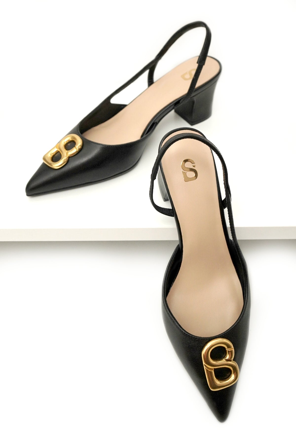 Kylie Mid Heel Shoes - Black