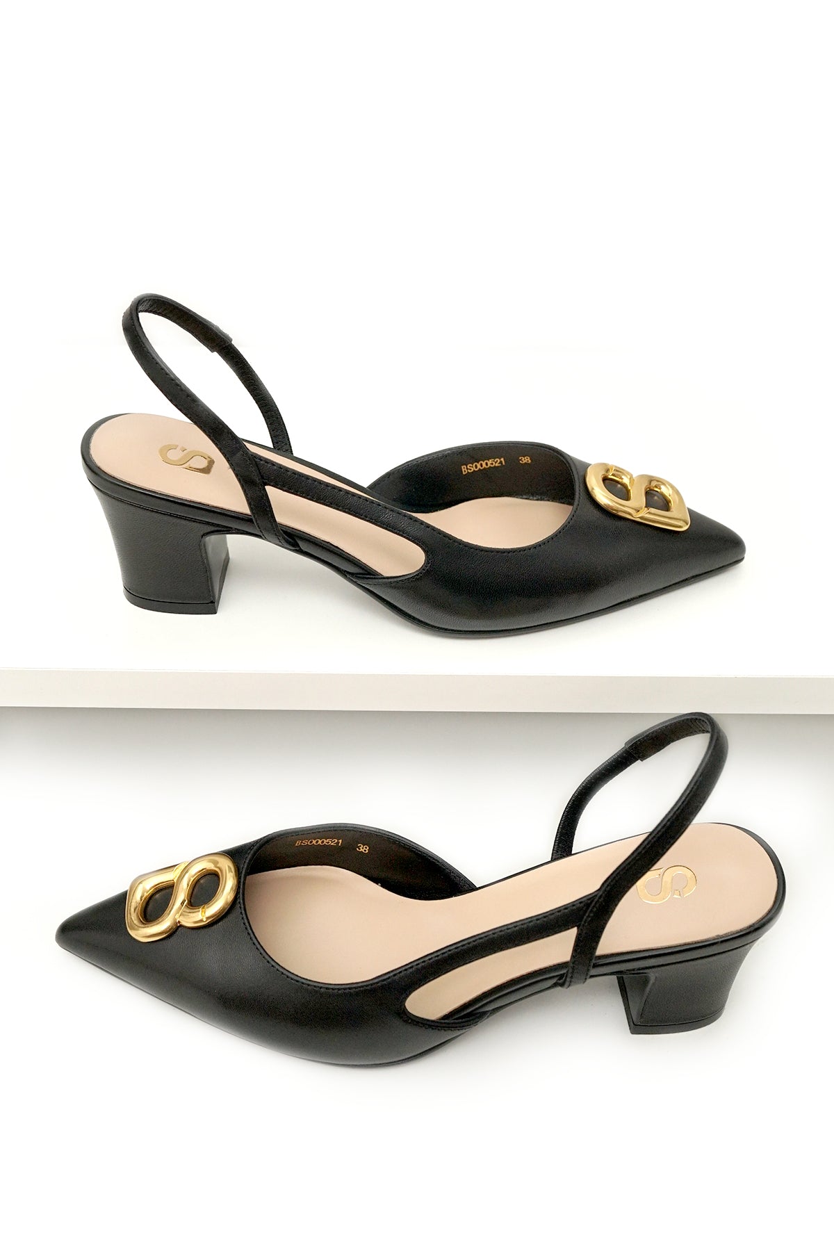 Kylie Mid Heel Shoes - Black