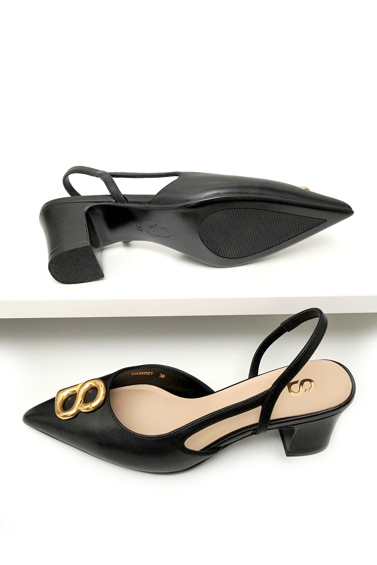 Kylie Mid Heel Shoes - Black