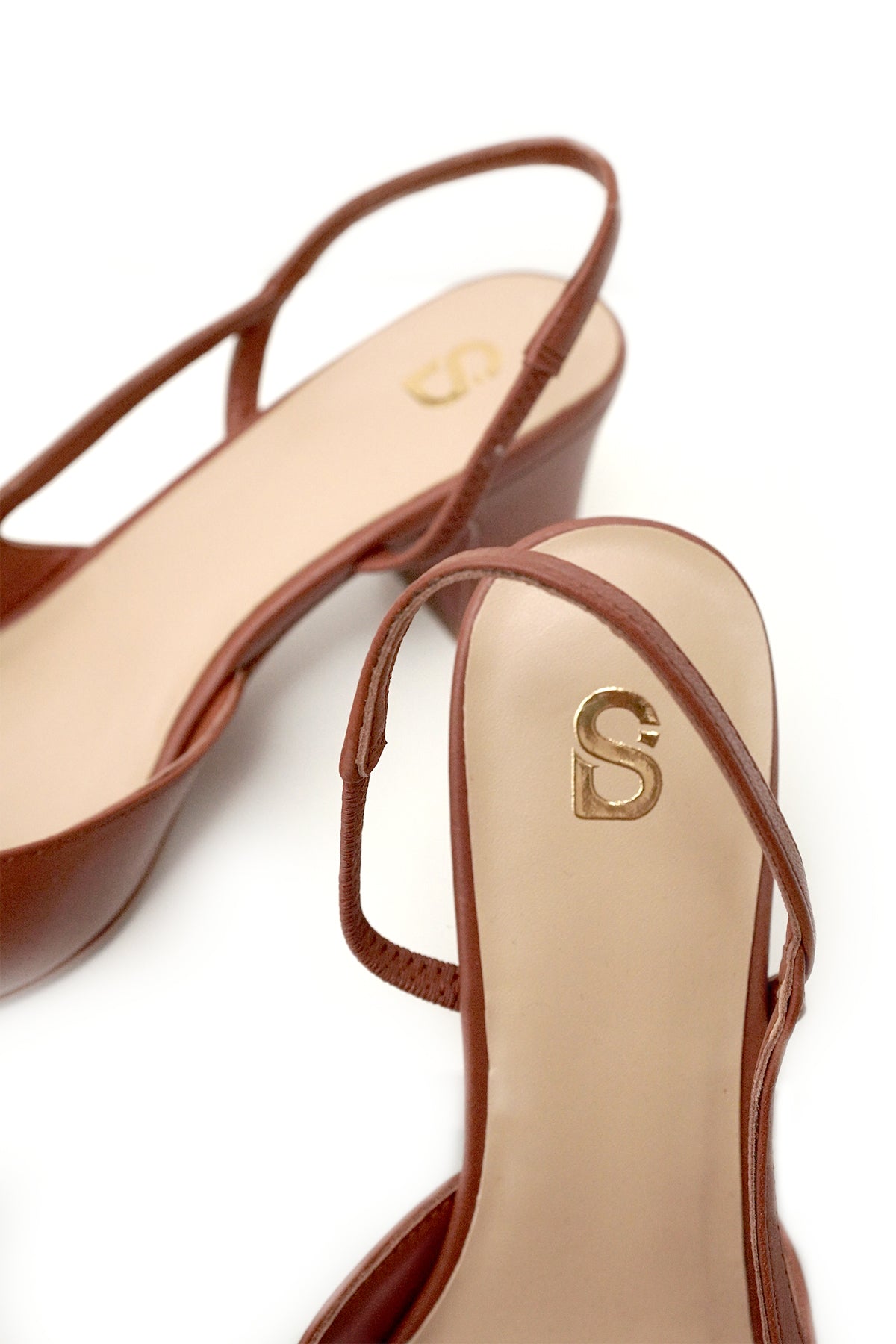 Kylie Mid Heel Shoes - Caramel