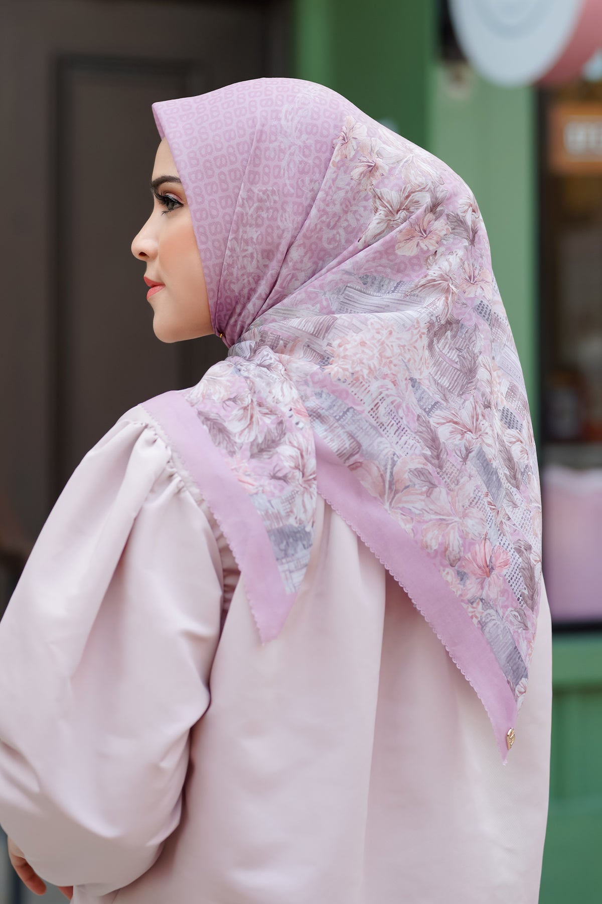 The Malaya Voal Square - Blush