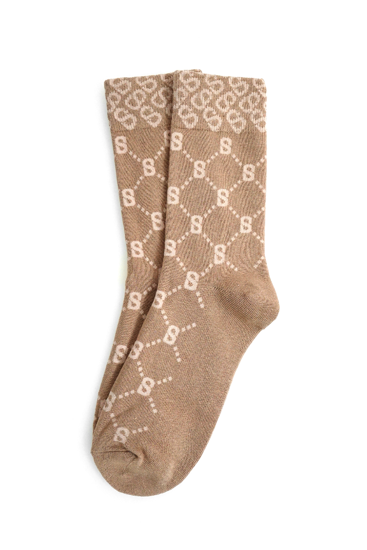 Monogram Çorap Kahverengi