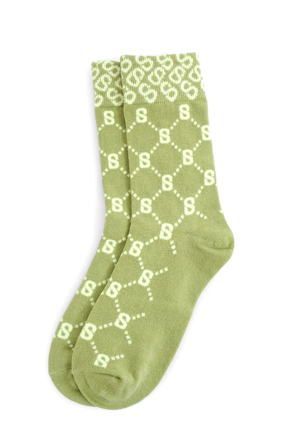Monogram Çorap Yeşil