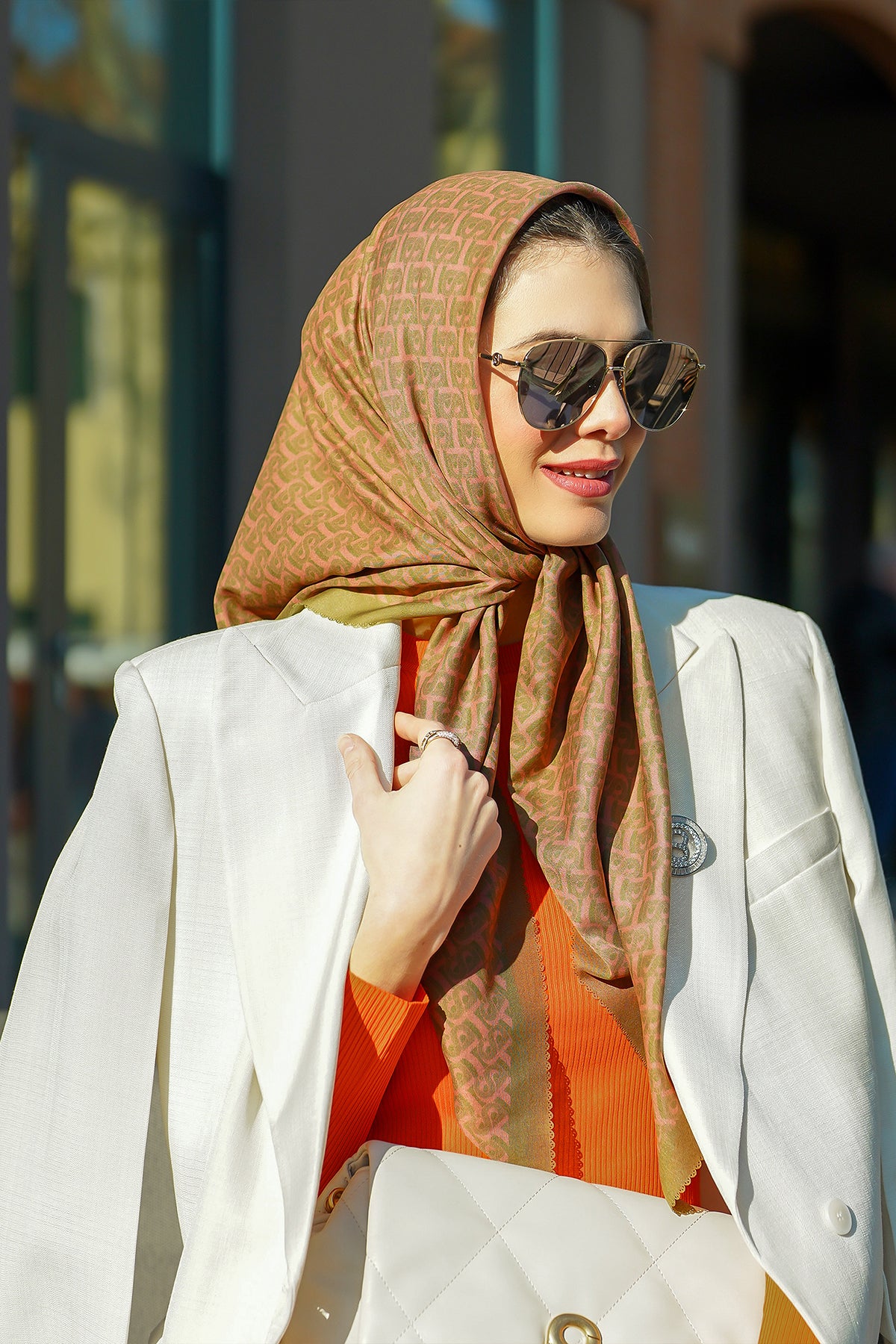 Bimu Voile Square - Peach Soda