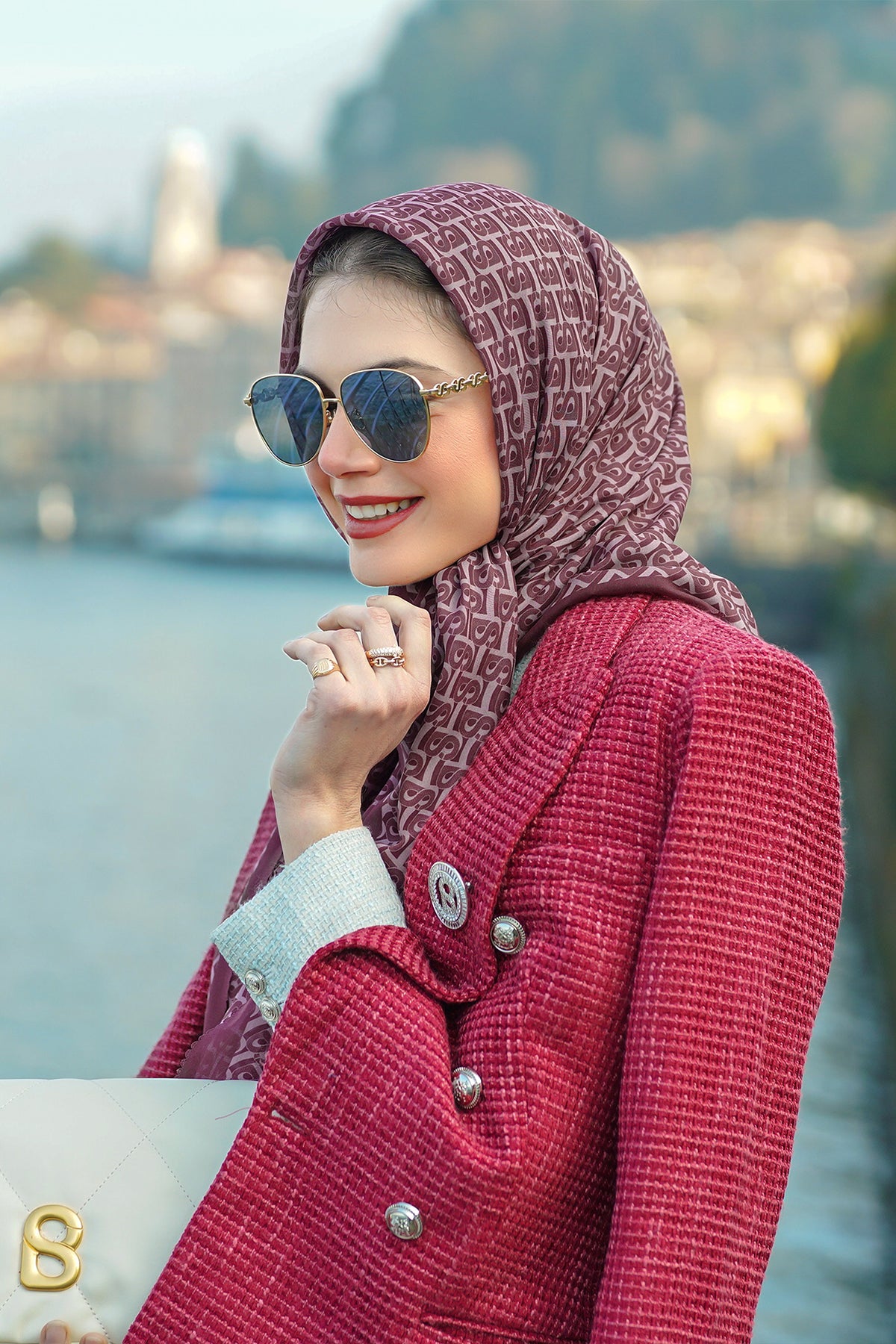 Bimu Voile Square - Red Velvet