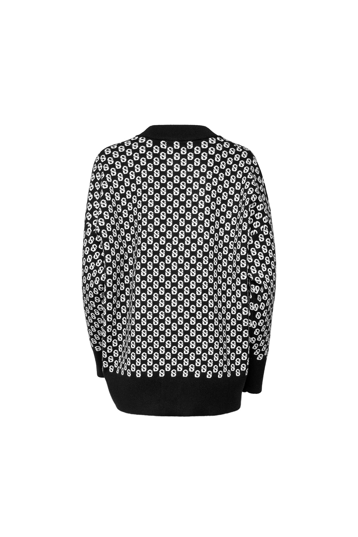 İmza Monogram Kardigan - Siyah Oniks