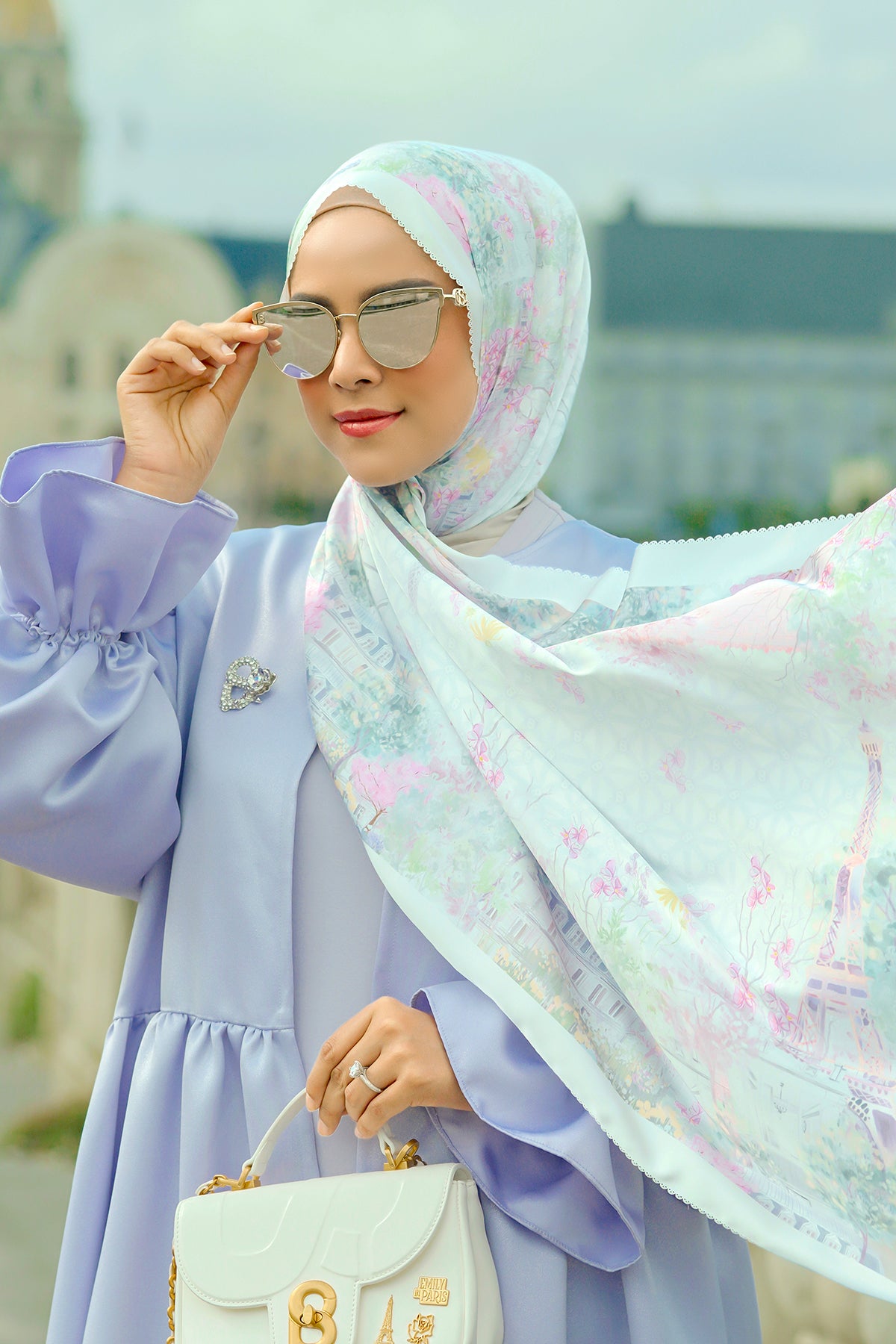 The Parisian Satin Shawl - Perle