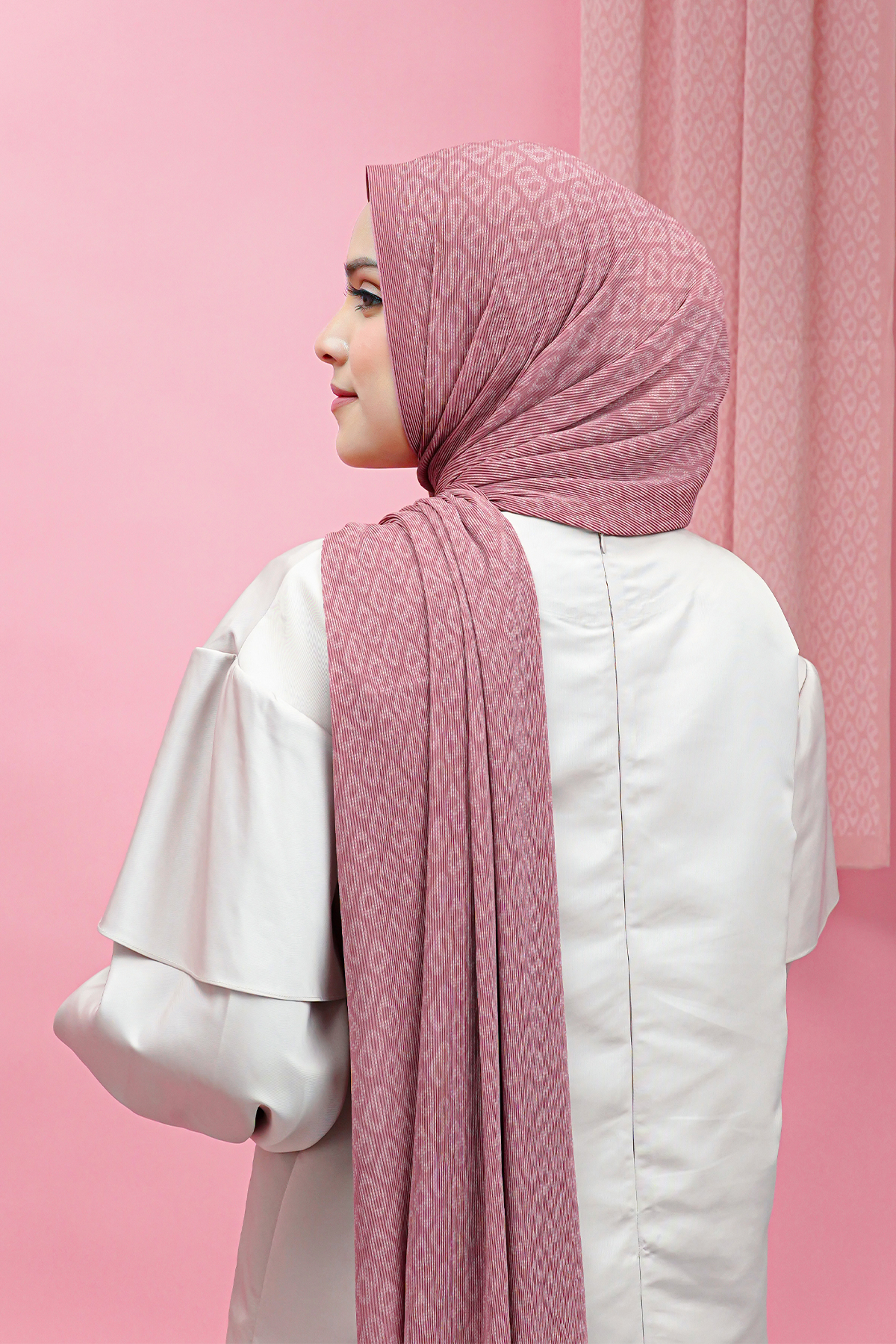 Tapis Pileli Şal - Kül Gül