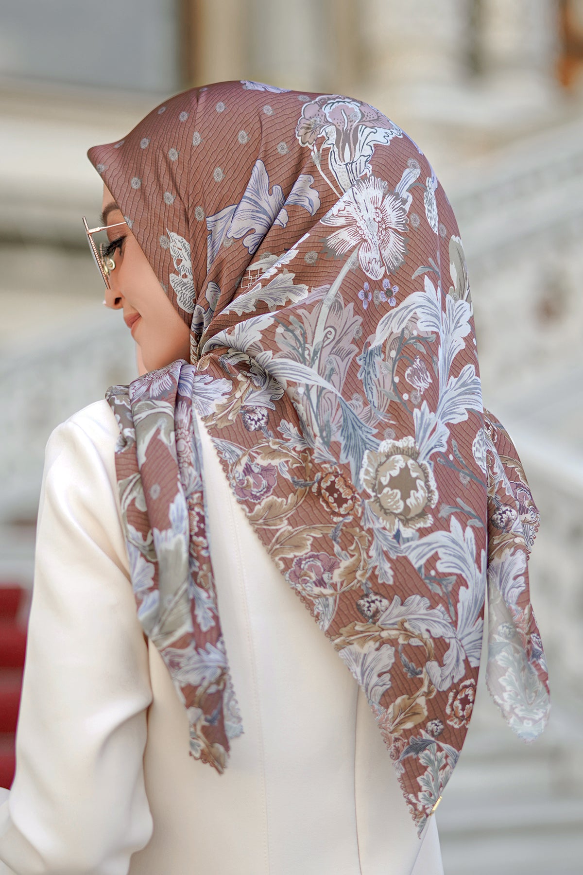 Royale Saten Kare - Kahverengi