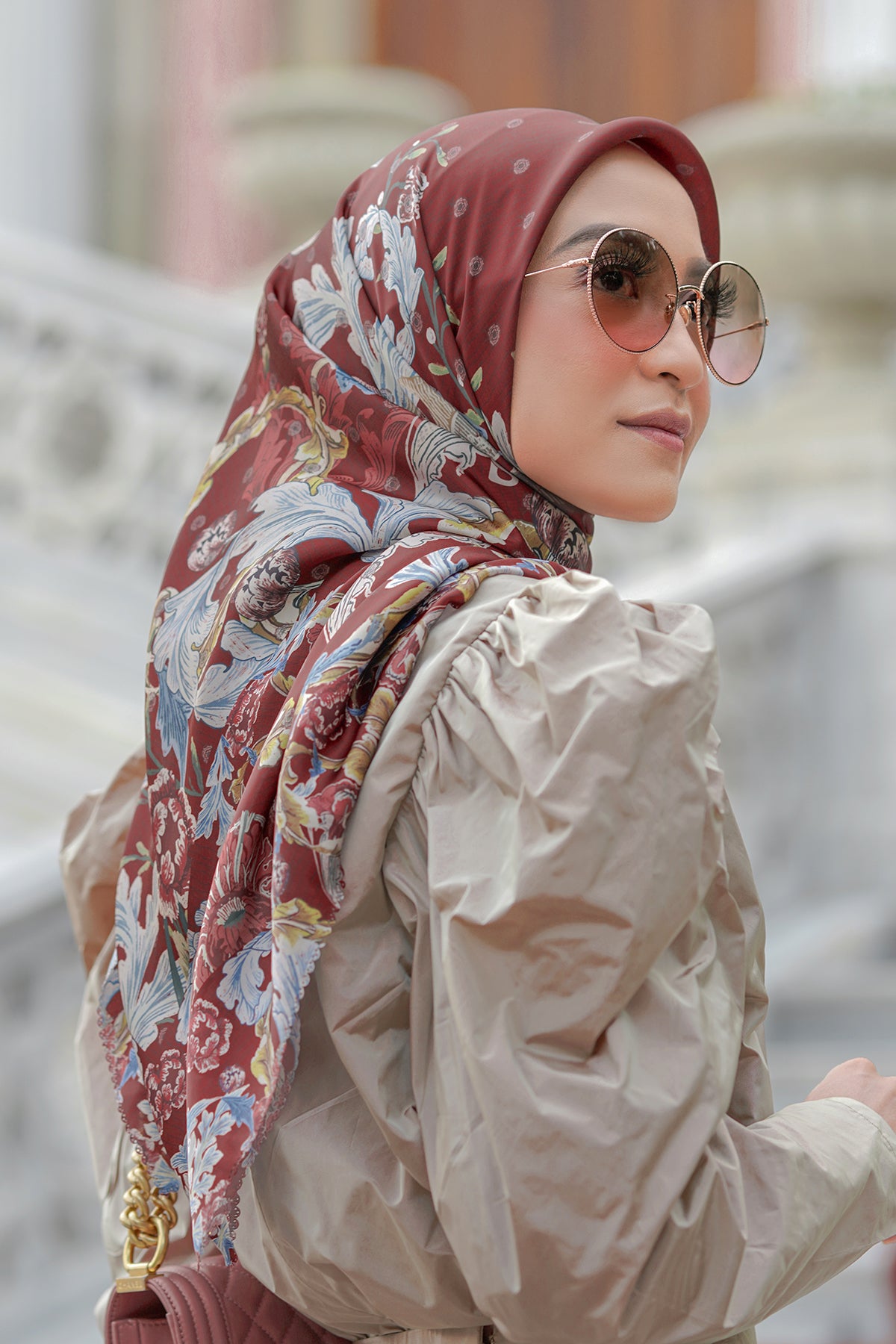 Royale Saten Kare - Bordo