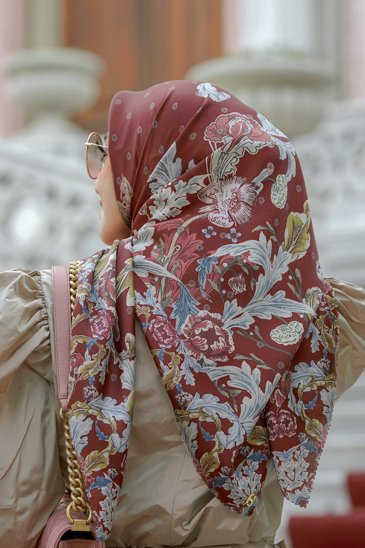 Royale Saten Kare - Bordo