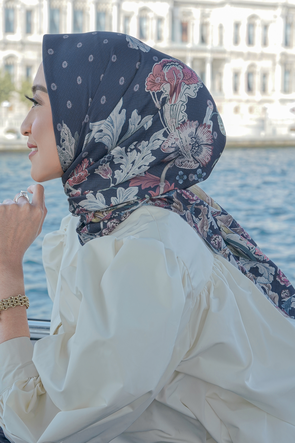 Royale Saten Kare - Lacivert