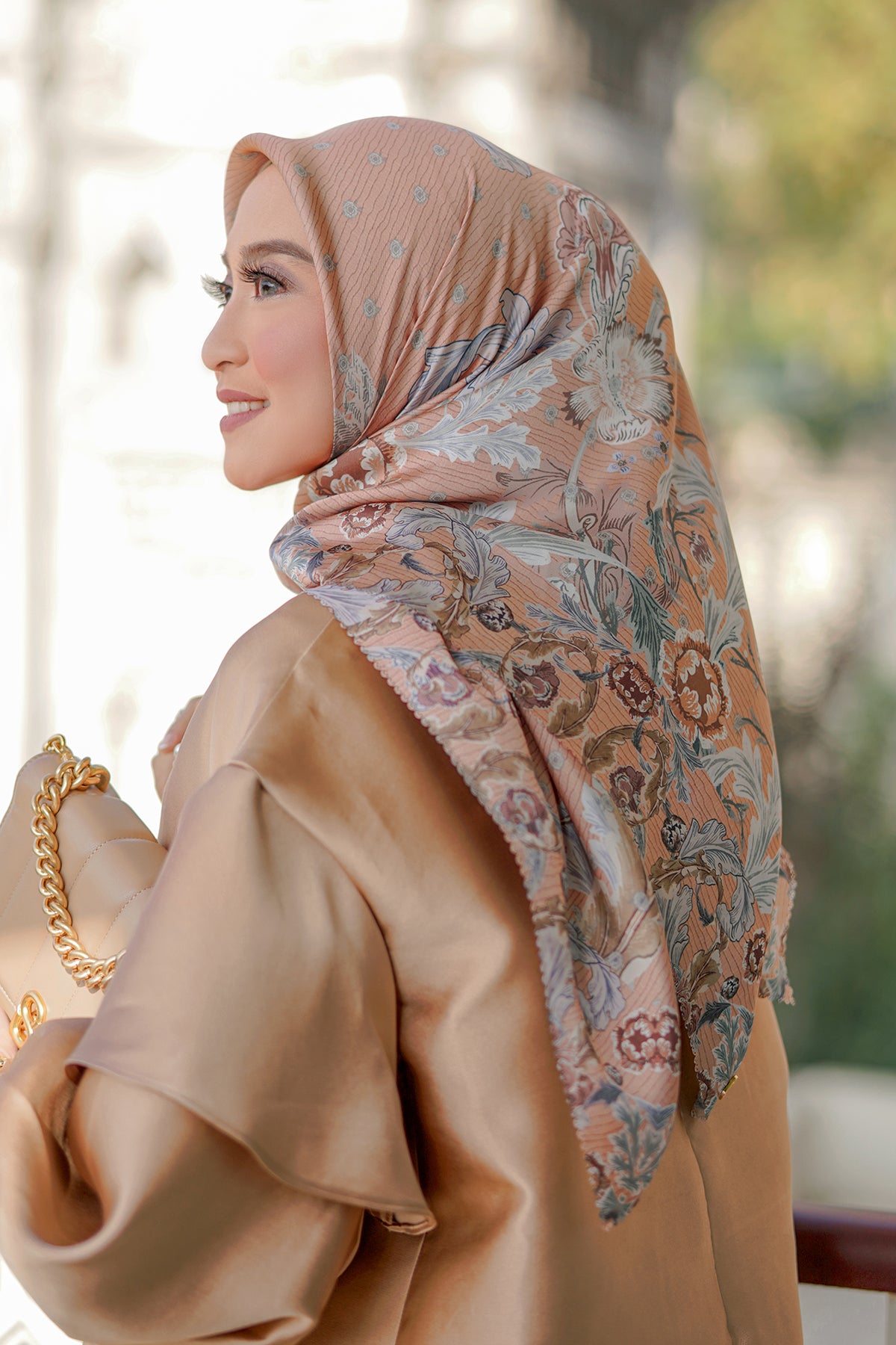 Royale Saten Kare - Papaya