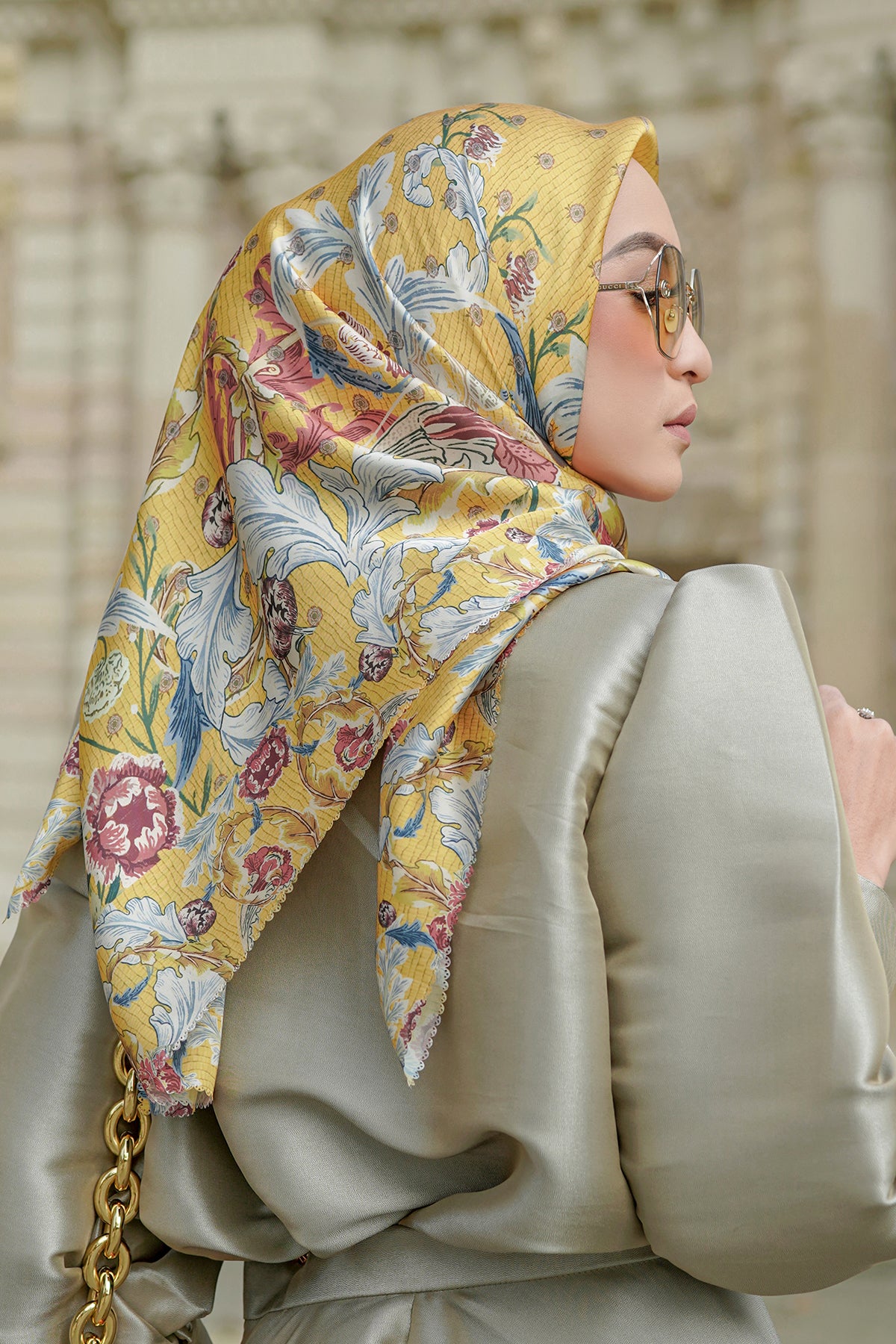 The Royale Satin Square - Yellow