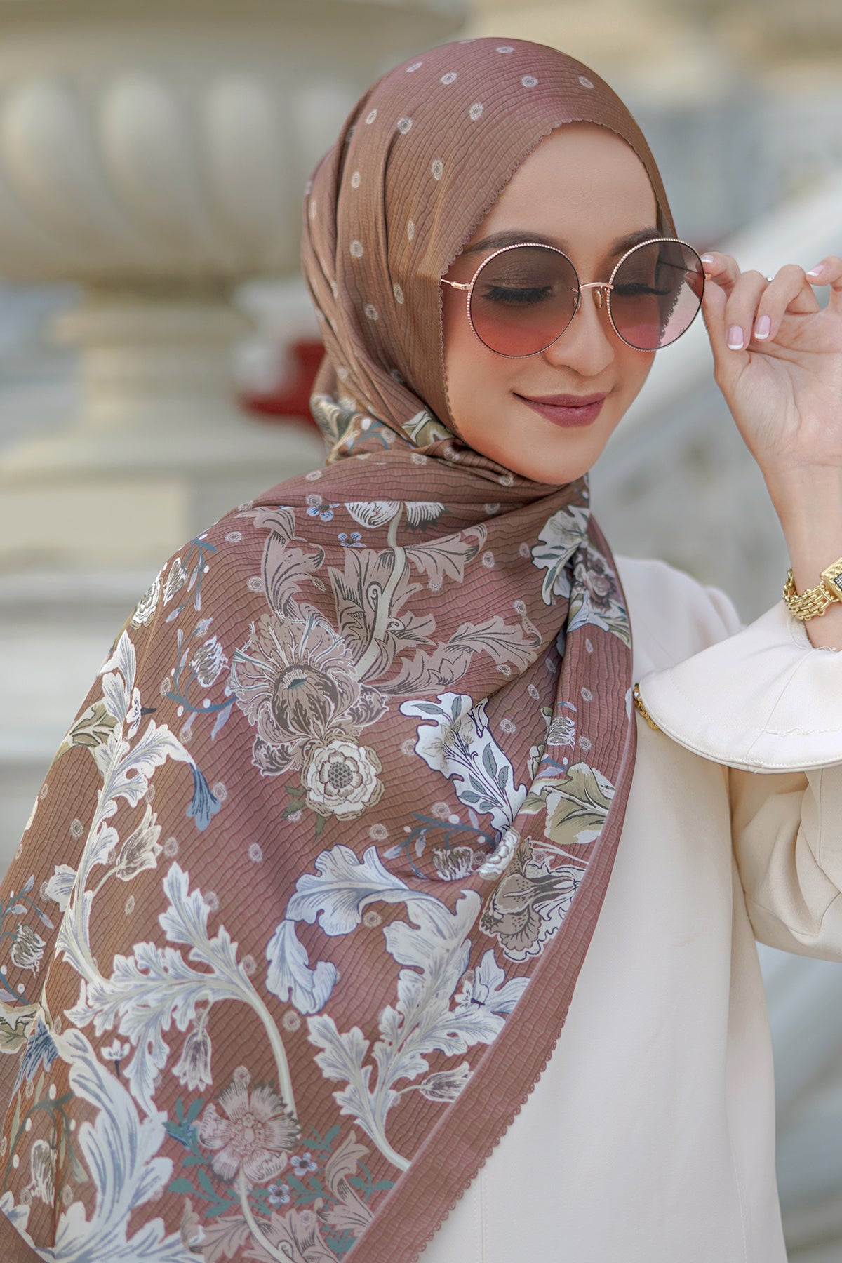 The Royale Satin Shawl - Brown