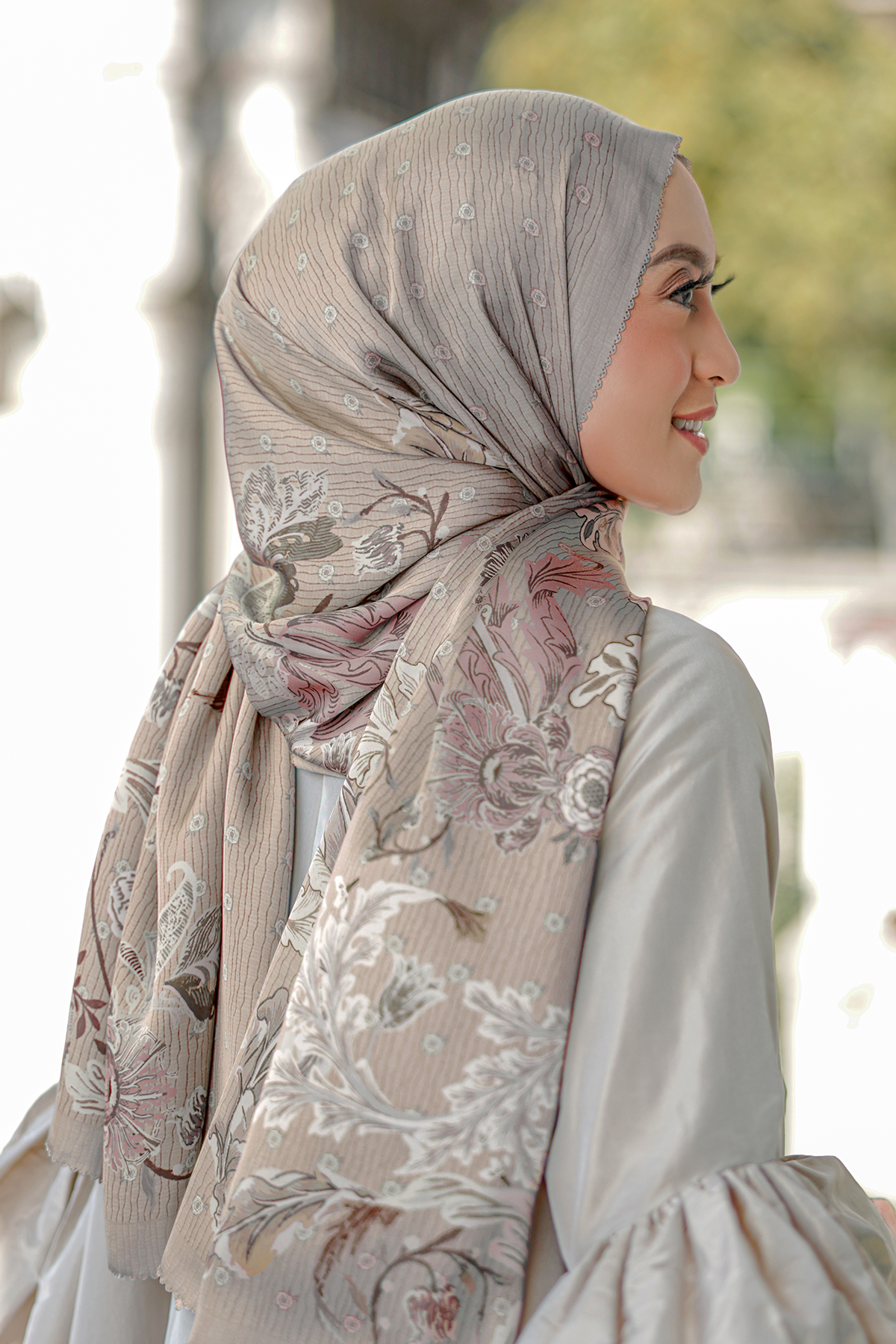The Royale Satin Shawl - Khaki