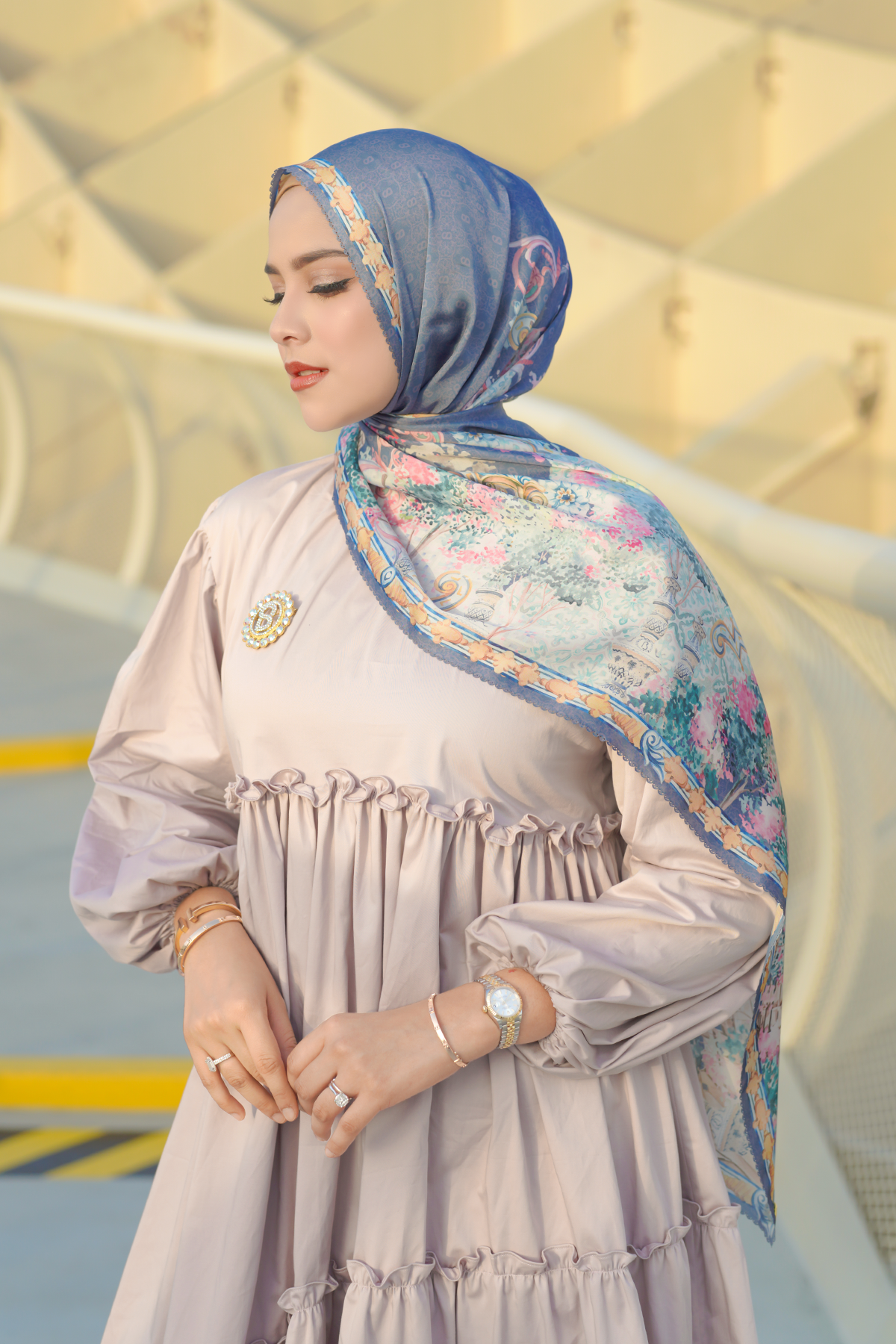 The Sevilla Satin Shawl - Marina