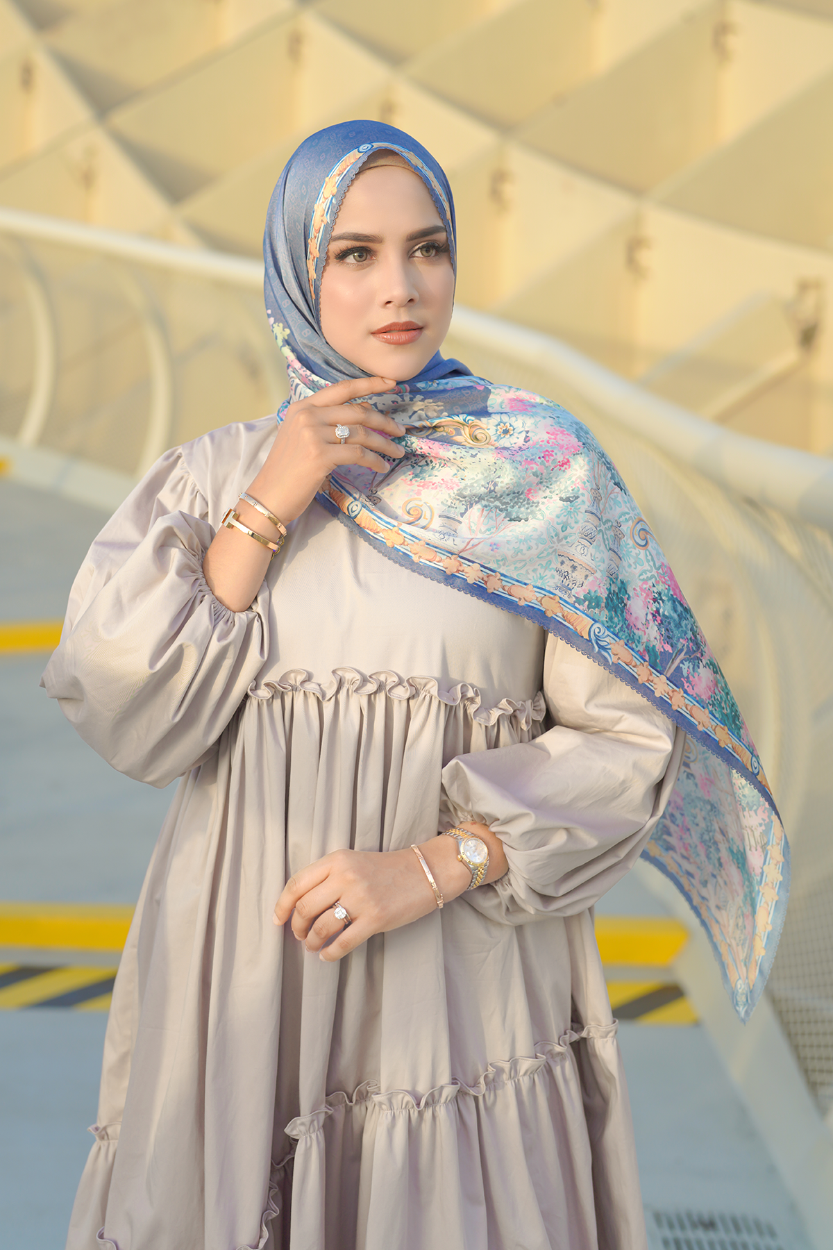 The Sevilla Satin Shawl - Marina