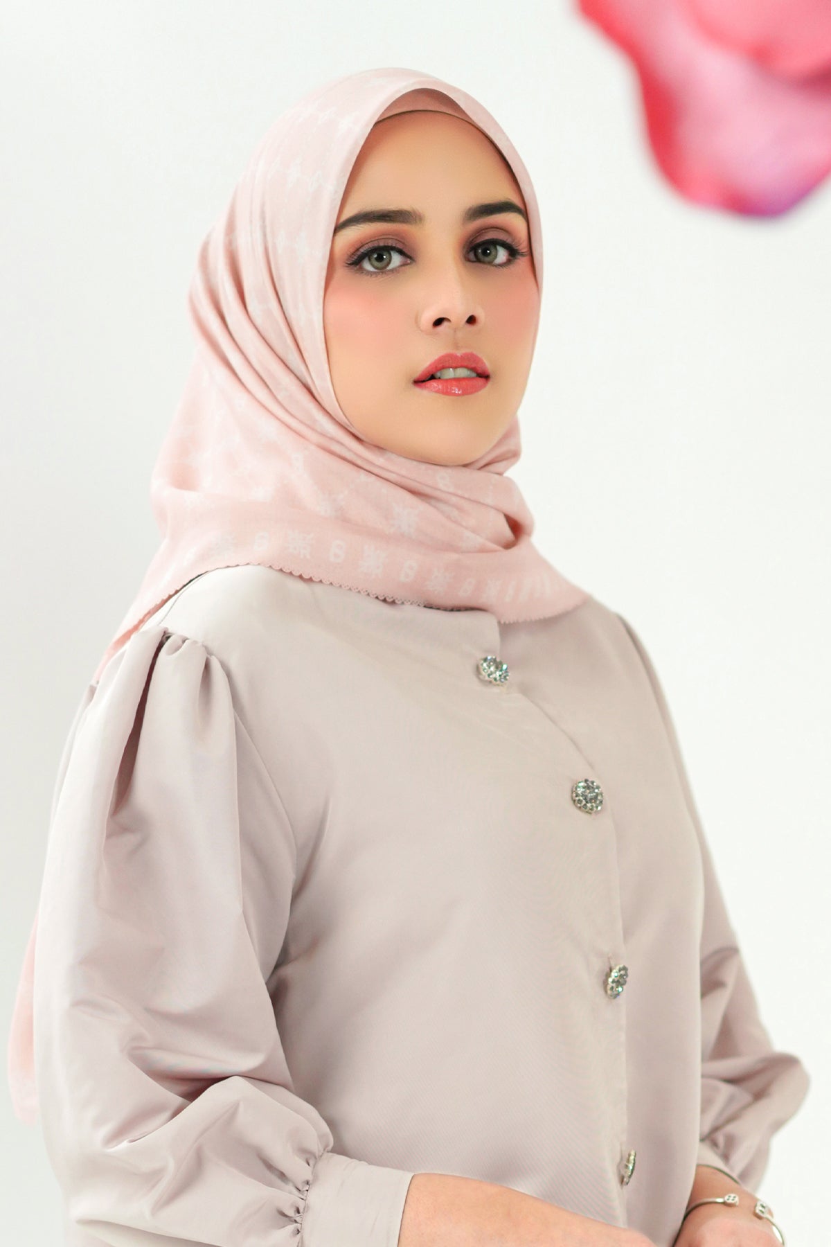 Xanadu Monogram Voal Square - Blush