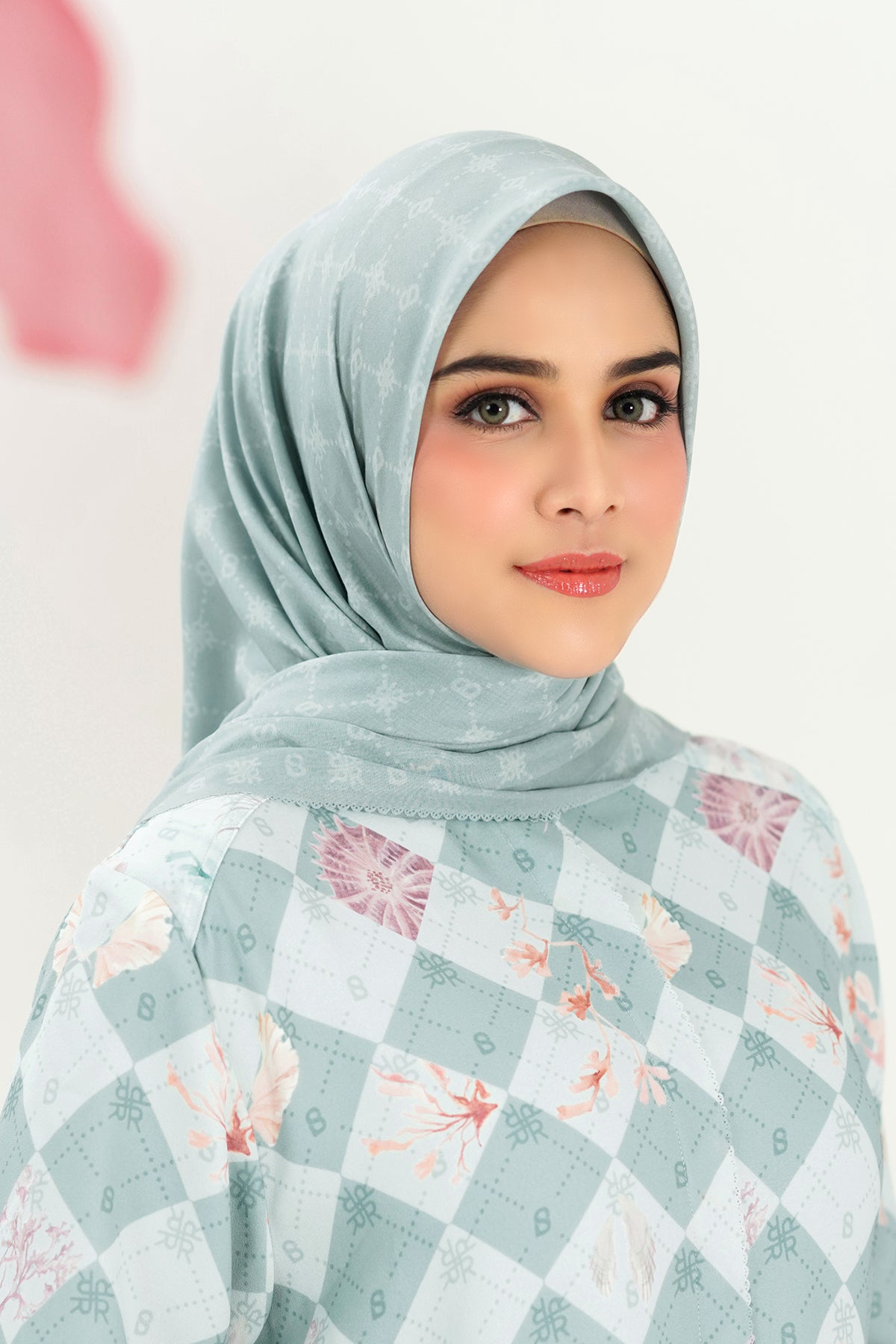 Xanadu Monogram Voal Square - Ice