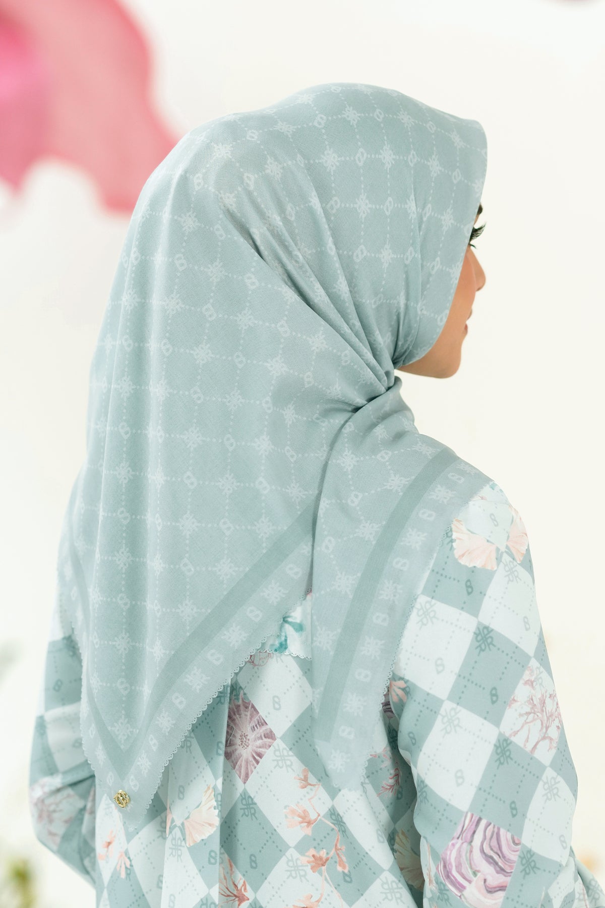 Xanadu Monogram Voal Square - Ice