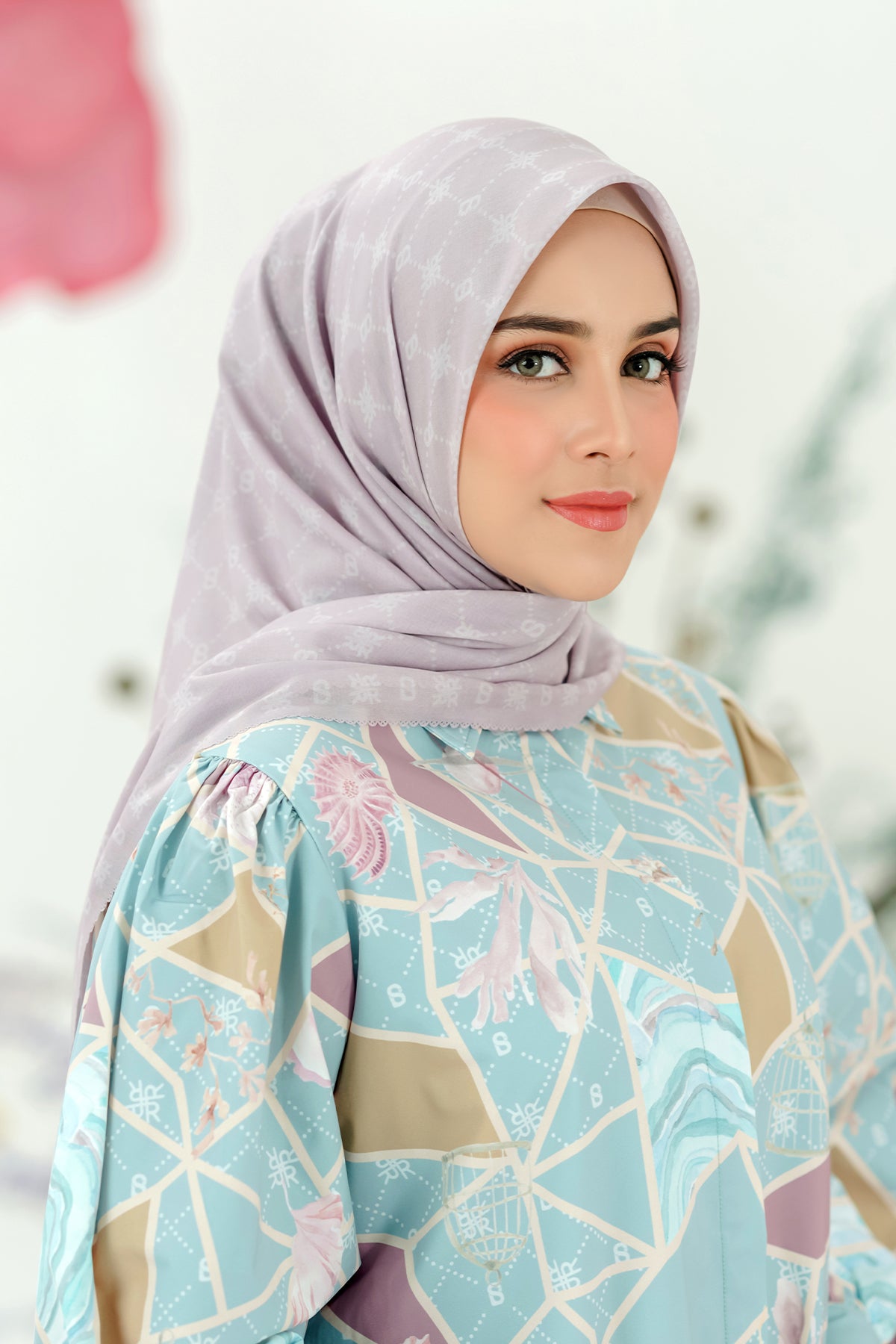 Xanadu Monogram Voal Square - Lilac