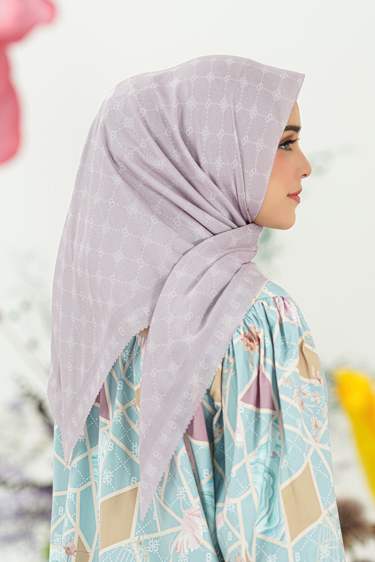 Xanadu Monogram Voal Square - Lilac